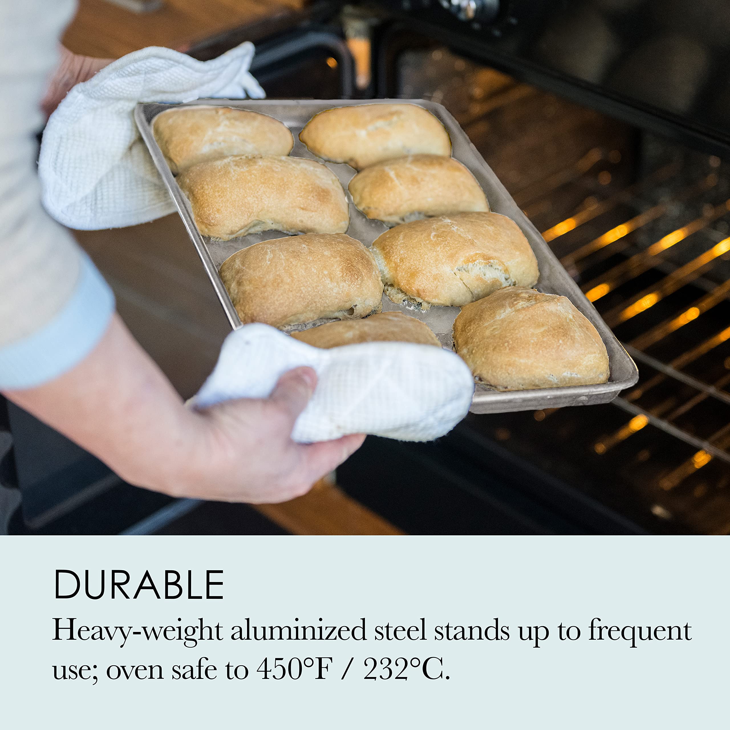 Chicago Metallic Commercial Ii Traditional Uncoated True Jelly Roll Pan, Make Jelly Rolls, Cookies, Pizza, One-Pan Meals, And Mo
