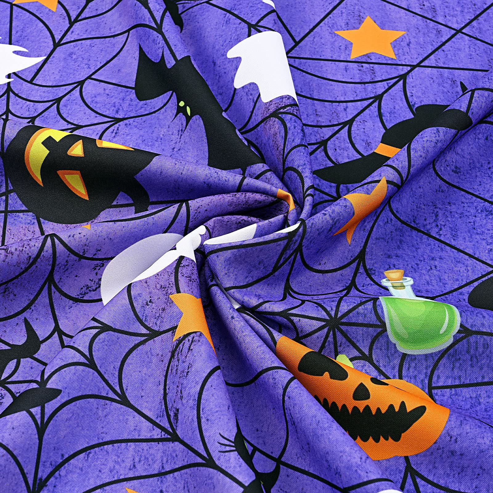 Halloween Tablecloth, Spider Web And Pumpkin Table Cloth, Bat Cobweb And Ghost Waterproof Tablecloths, Spillproof Tablecover For
