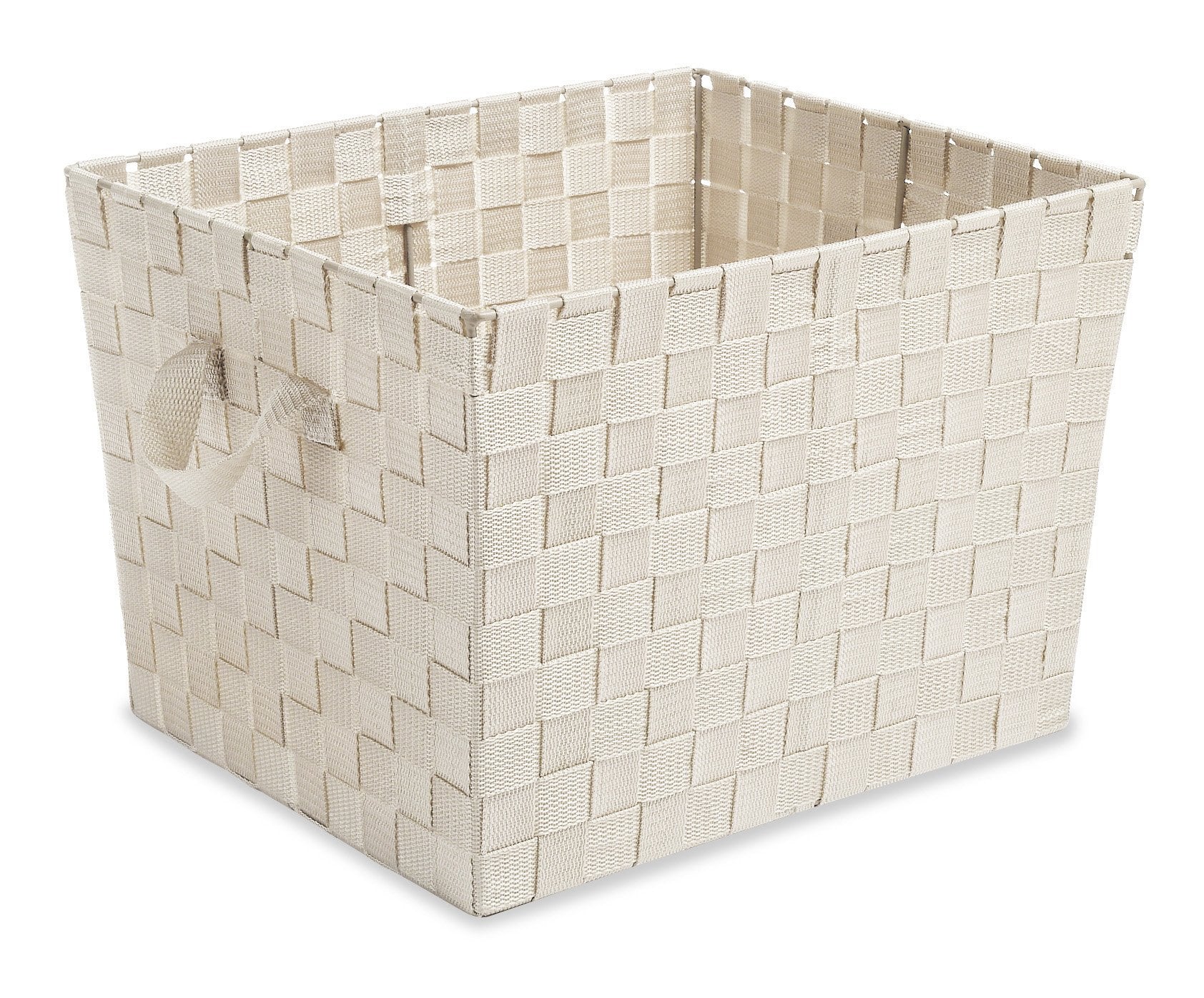 Whitmor Woven Strap Storage Tote Latte,Large