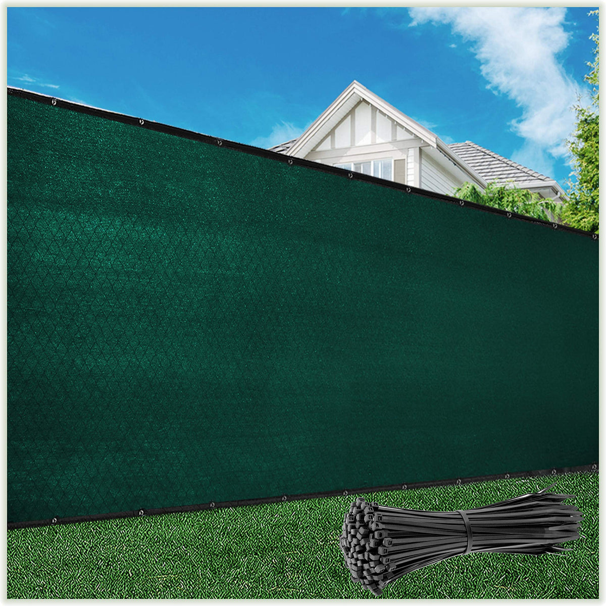 Colourtree Customized Size Fence Screen Privacy Screen Green 5 X 45 - Commercial Grade 170 Gsm - Heavy Duty - 3 Years Warranty -