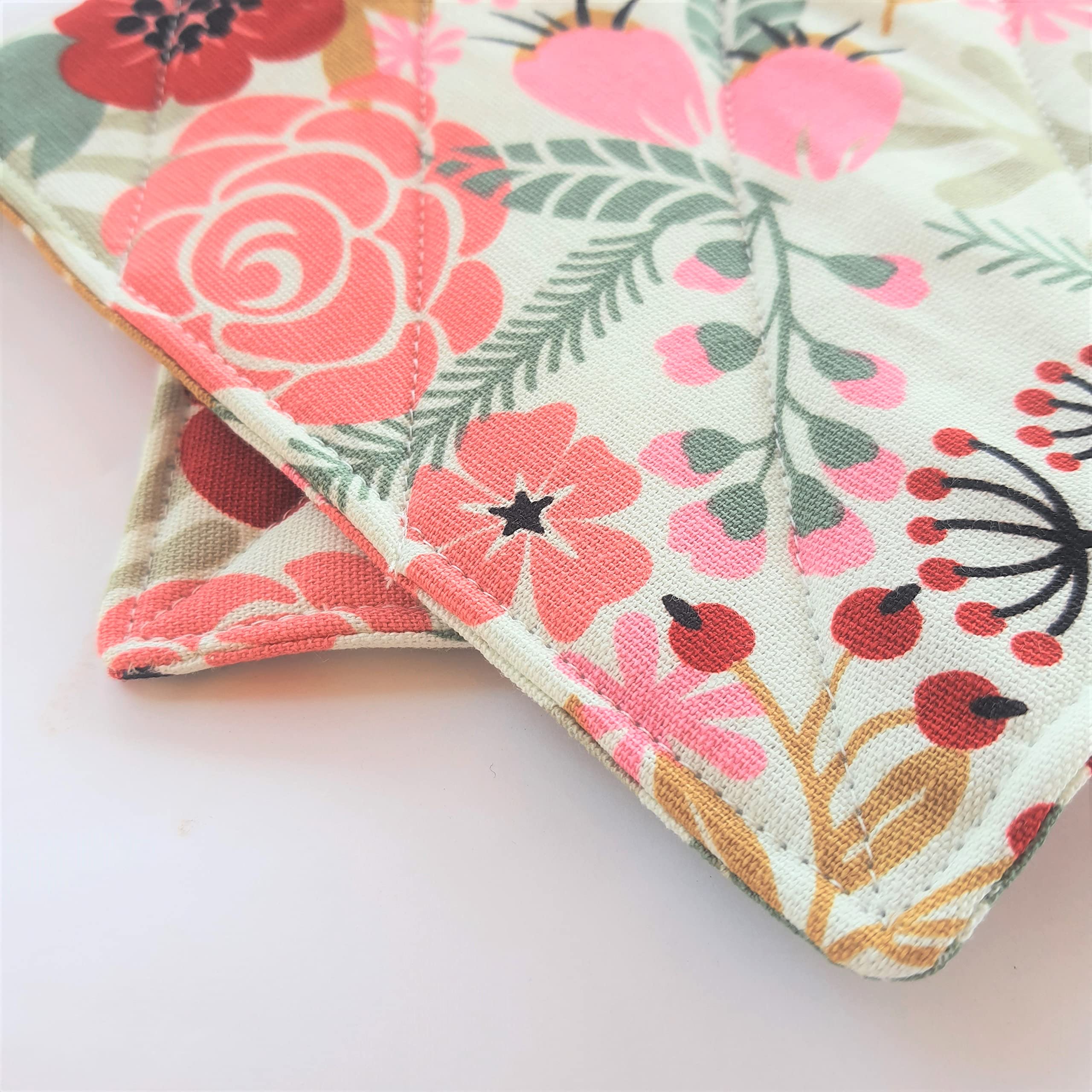 Cushystore Canvas Pot Holder Oven Pads Potholders For Cooking Kitchen 7.75'', 2 Packs (Lovely Exotic Flower)