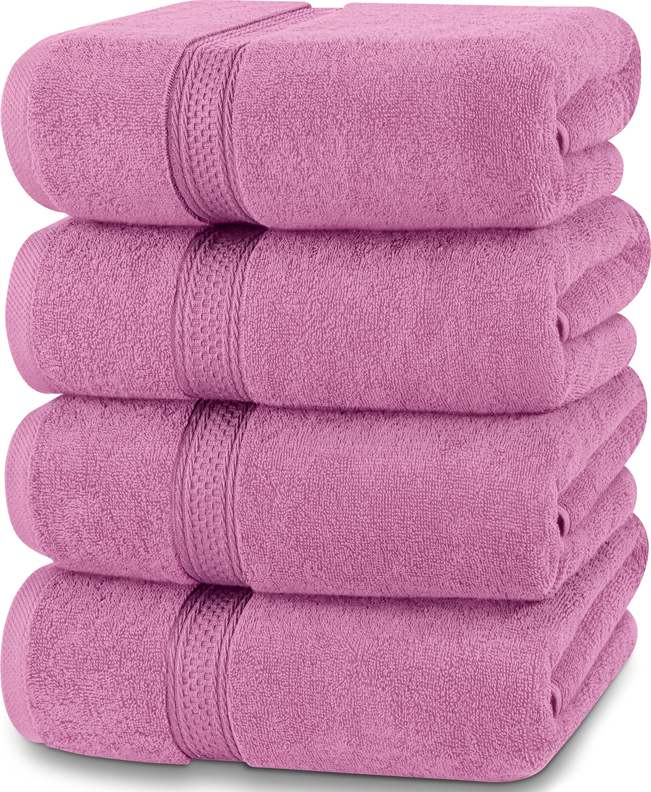 Utopia Towels 4 Pack Premium Bath Towels Set, (27 X 54 Inches) 100% Ring Spun Cotton 600Gsm, Lightweight And Highly Absorbent Qu