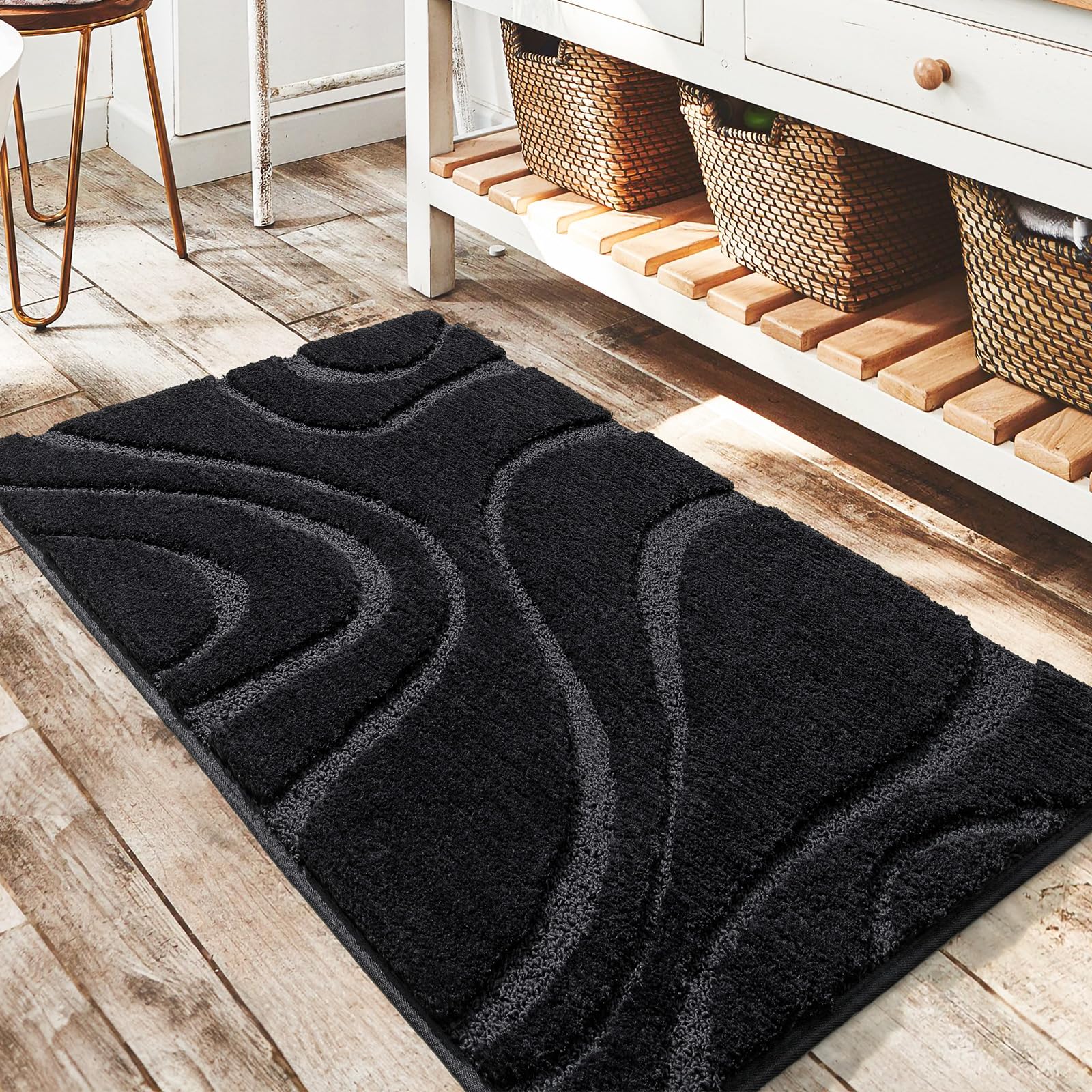 Dexde Bathroom Rugs Mat,Soft Plush Shaggy Microfiber Bath Rug,Non Slip Bath Mats For Bathroom Floor,Machine Washable Absorbent C
