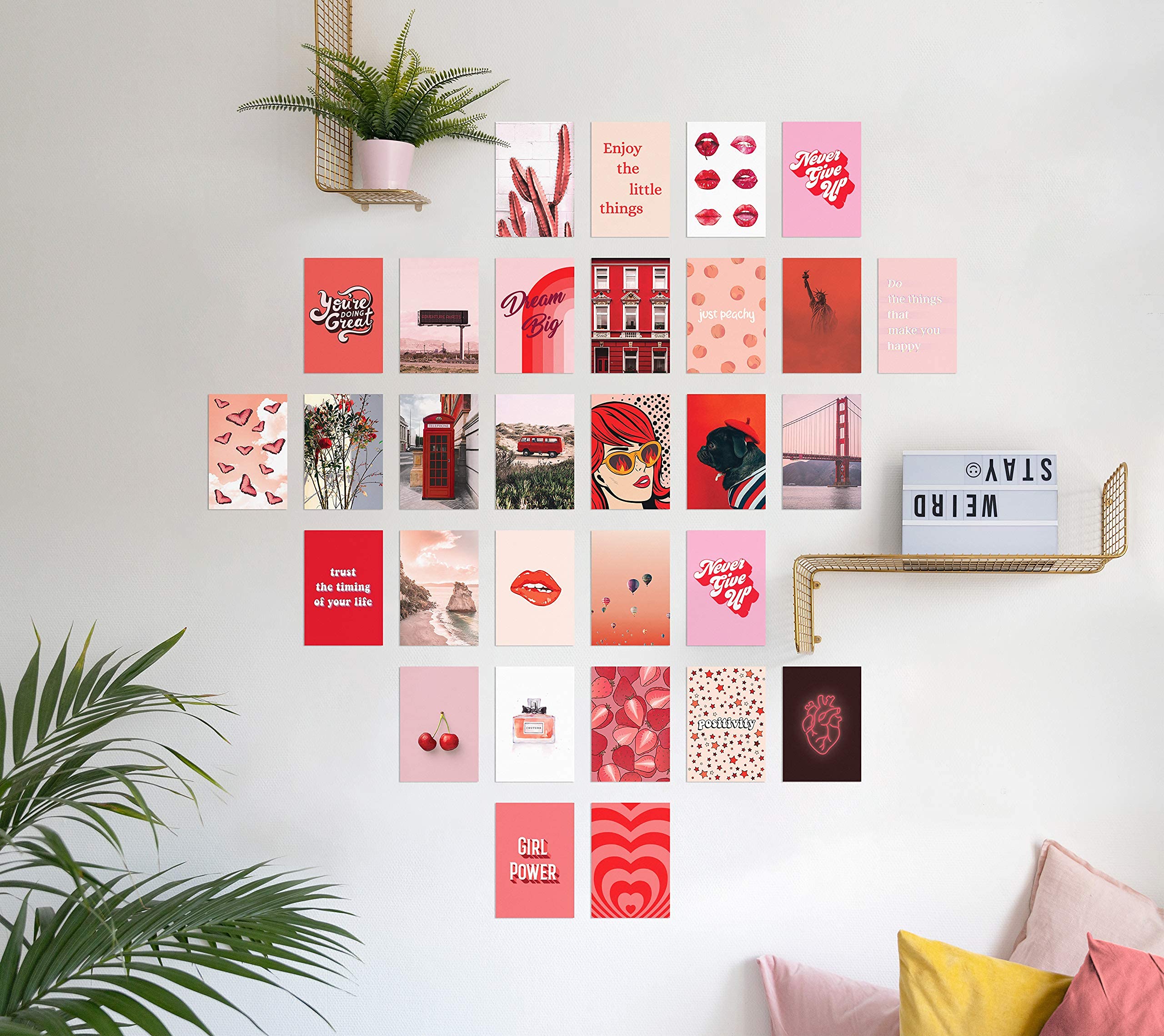Haus And Hues Red Aesthetic Posters For Wall Collage Red Wall Art Aesthetic Wall Collage Kit Prints | Aesthetic Pictures For Wal