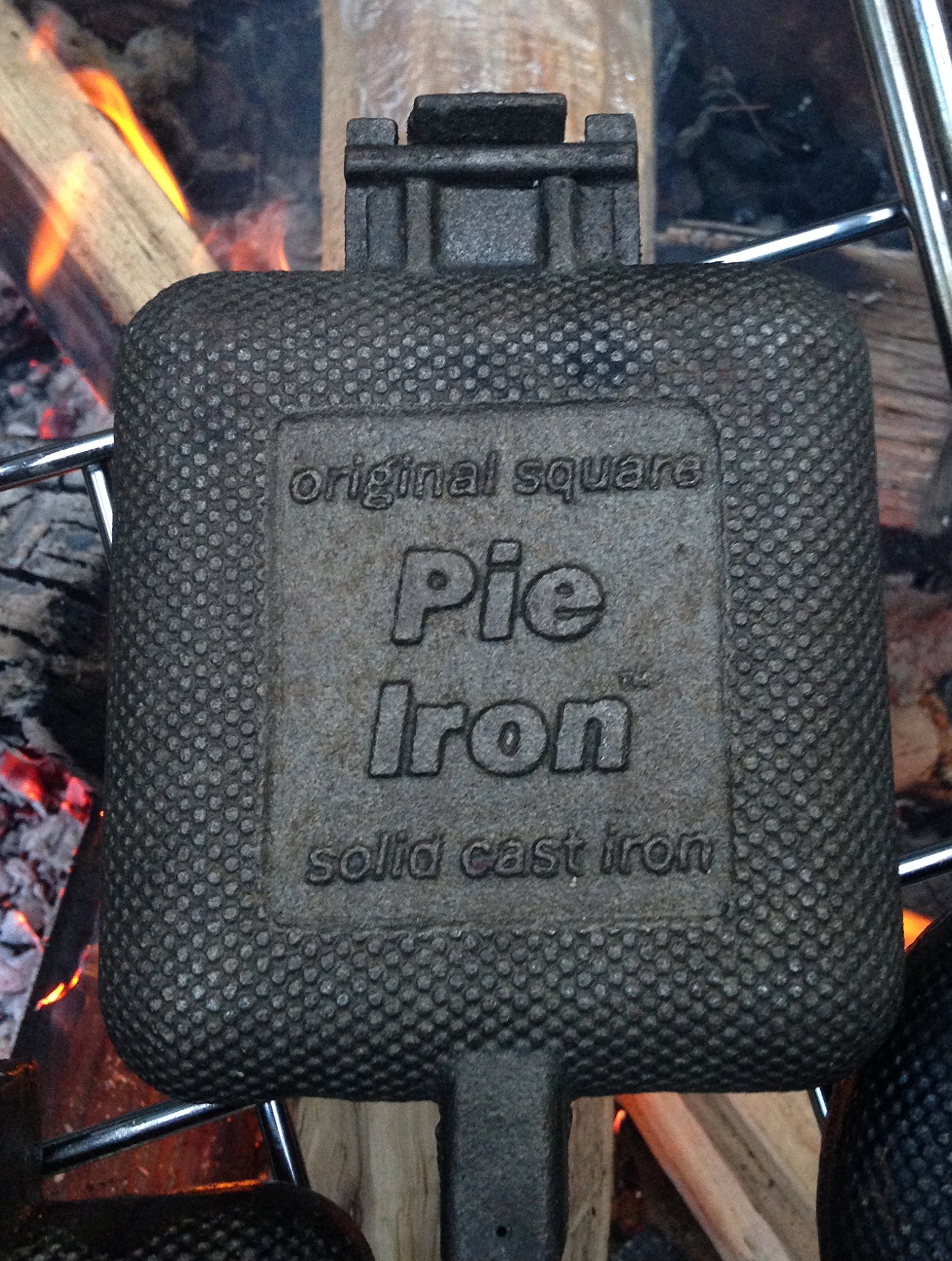 Rome Industries Square Pie Iron Gift Set With Recipe Book & Canvas Pie Iron Cover, 28'', Gray