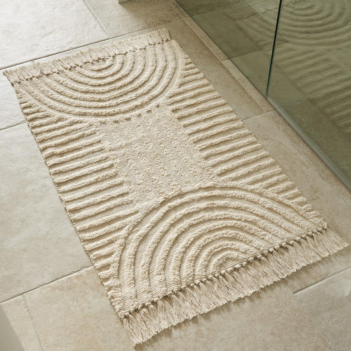 Kibaga Beautiful Boho Rug With Tassels For Your Bathroom - Soft 2 X 3 Ft. Cotton Rug Fits Perfectly Into Your Bath - Washable, N
