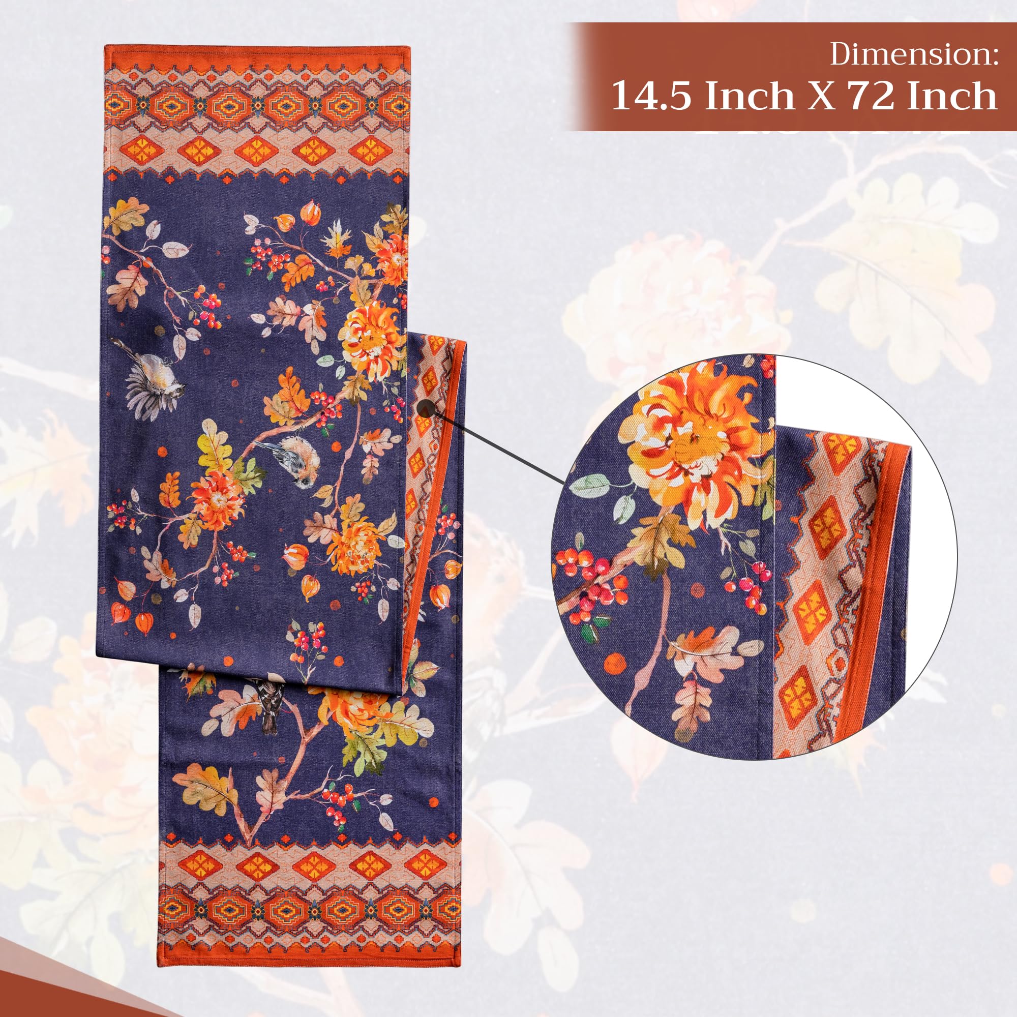 Maison D Hermine Kelim - Infinity 100 Cotton Table Runner Farmhouse Tabletop Cover For Home Kitchen Dining Dacor Parties Family