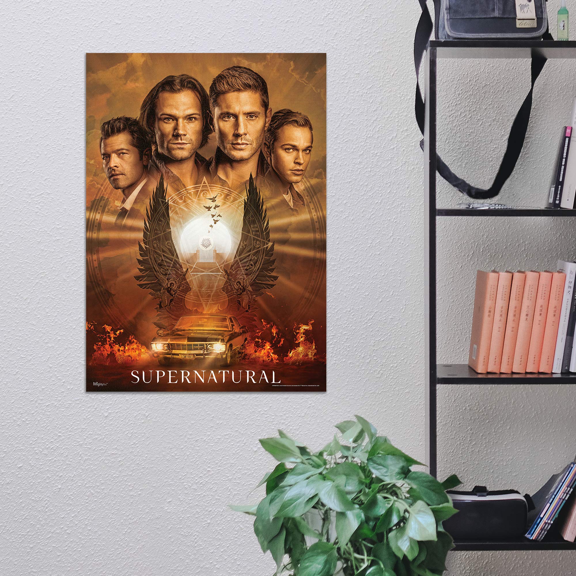 Mightyprint Supernatural - Sam And Dean Winchester, Castiel, Jack - Durable 17    X 24 Wall Art - Not Made Of Paper - The End Is