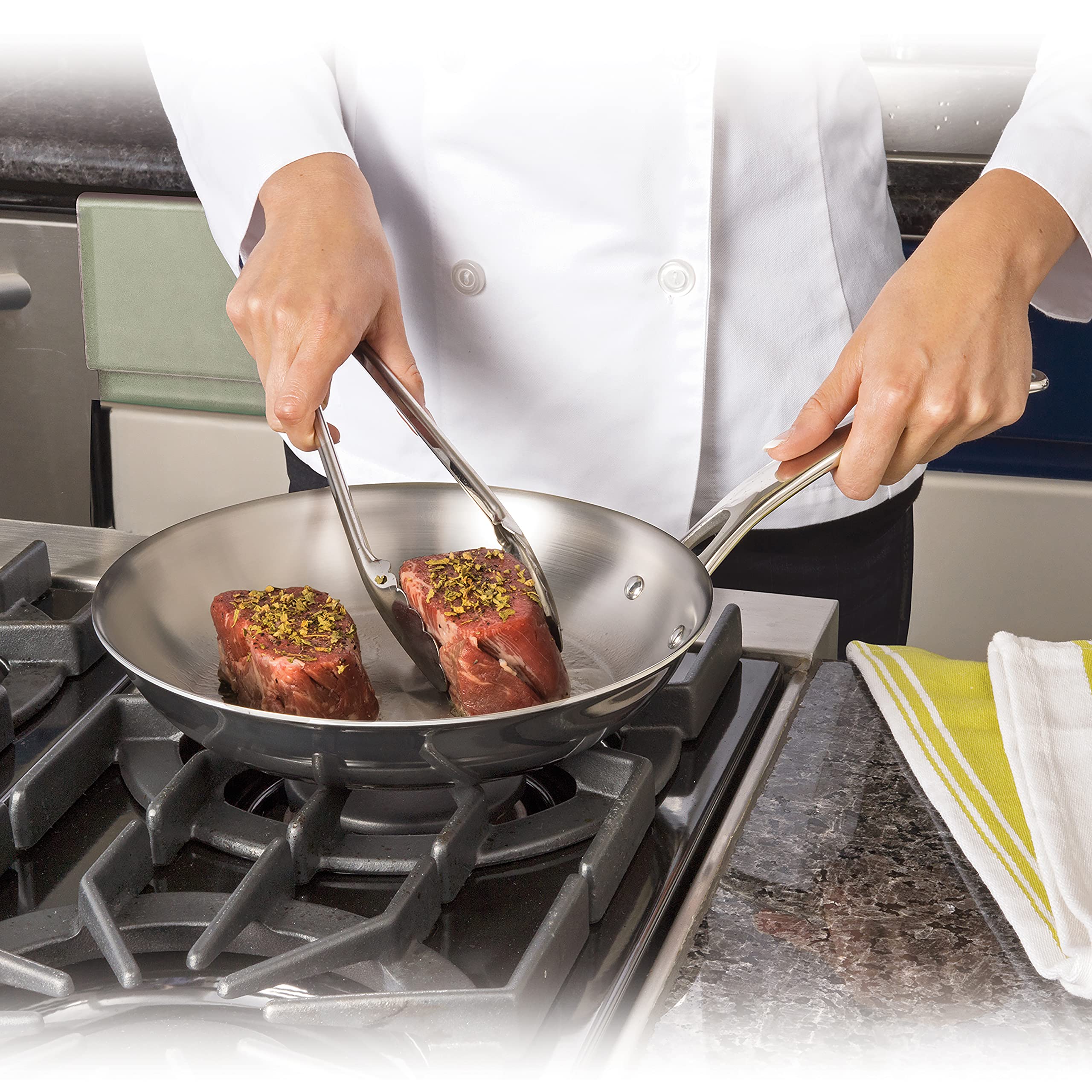 Tramontina Tongs With Silicone Grip Stainless Steel 4 Pk, 80206/538Ds