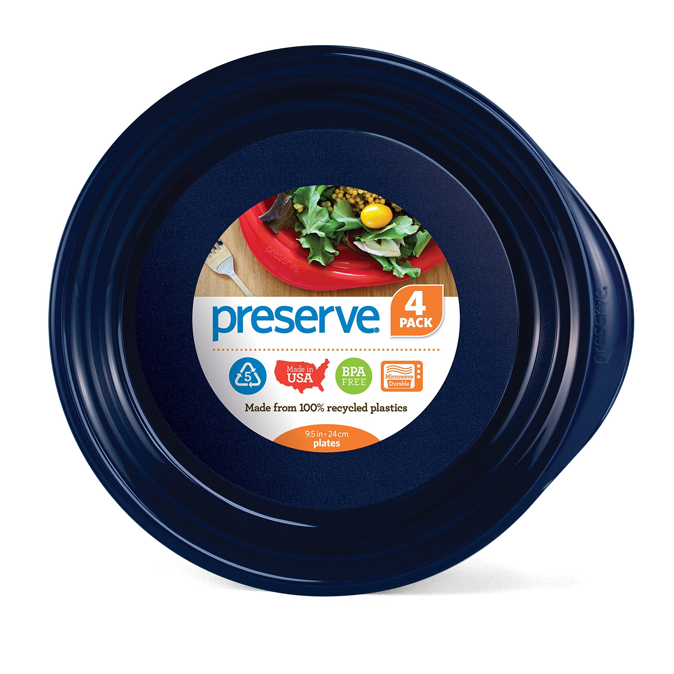 Preserve Everyday Tableware Plate, Set Of 4, Midnight Blue