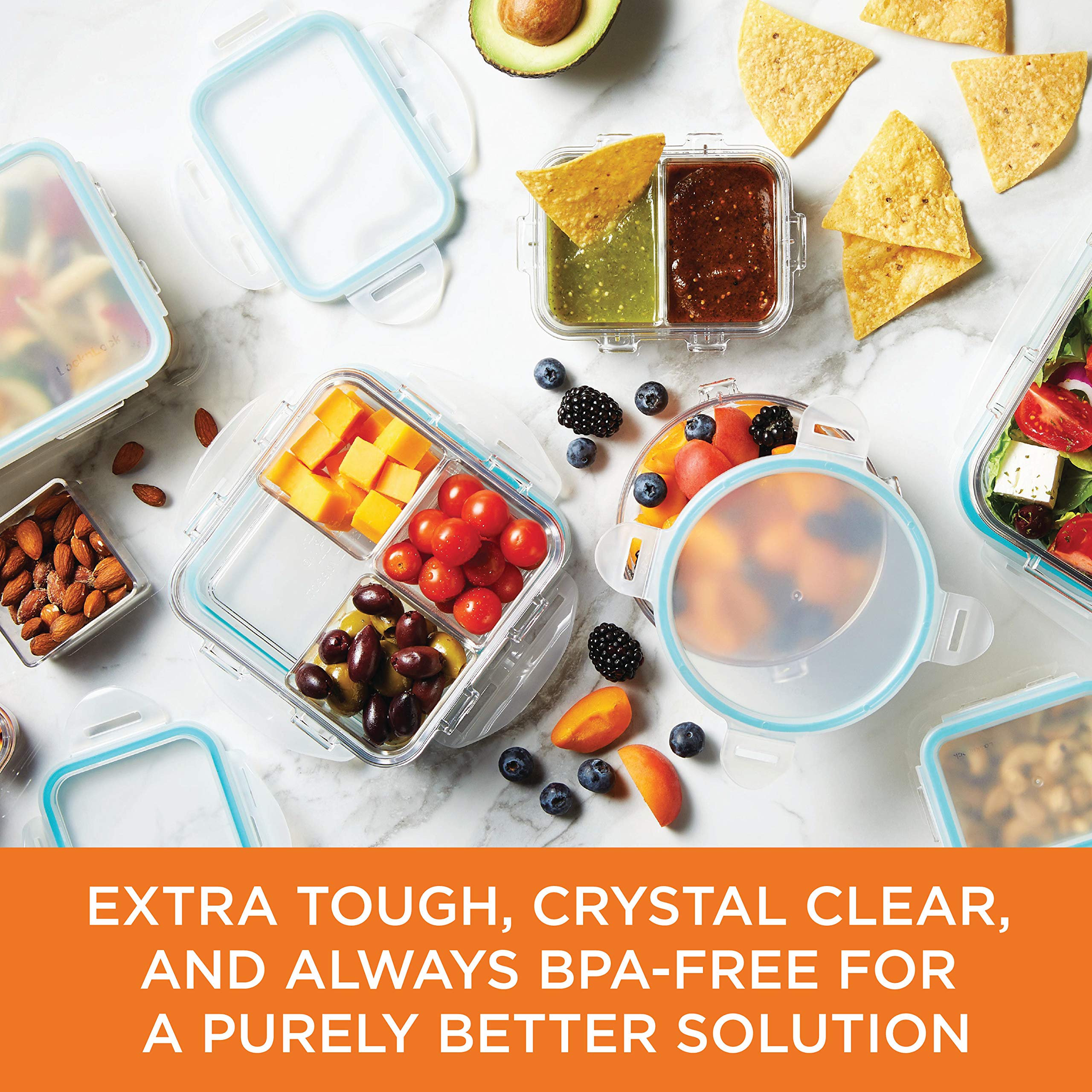 Lock & Lock Purely Better Tritan Container/Square Food Storage Bin, 44 Ounce, Clear