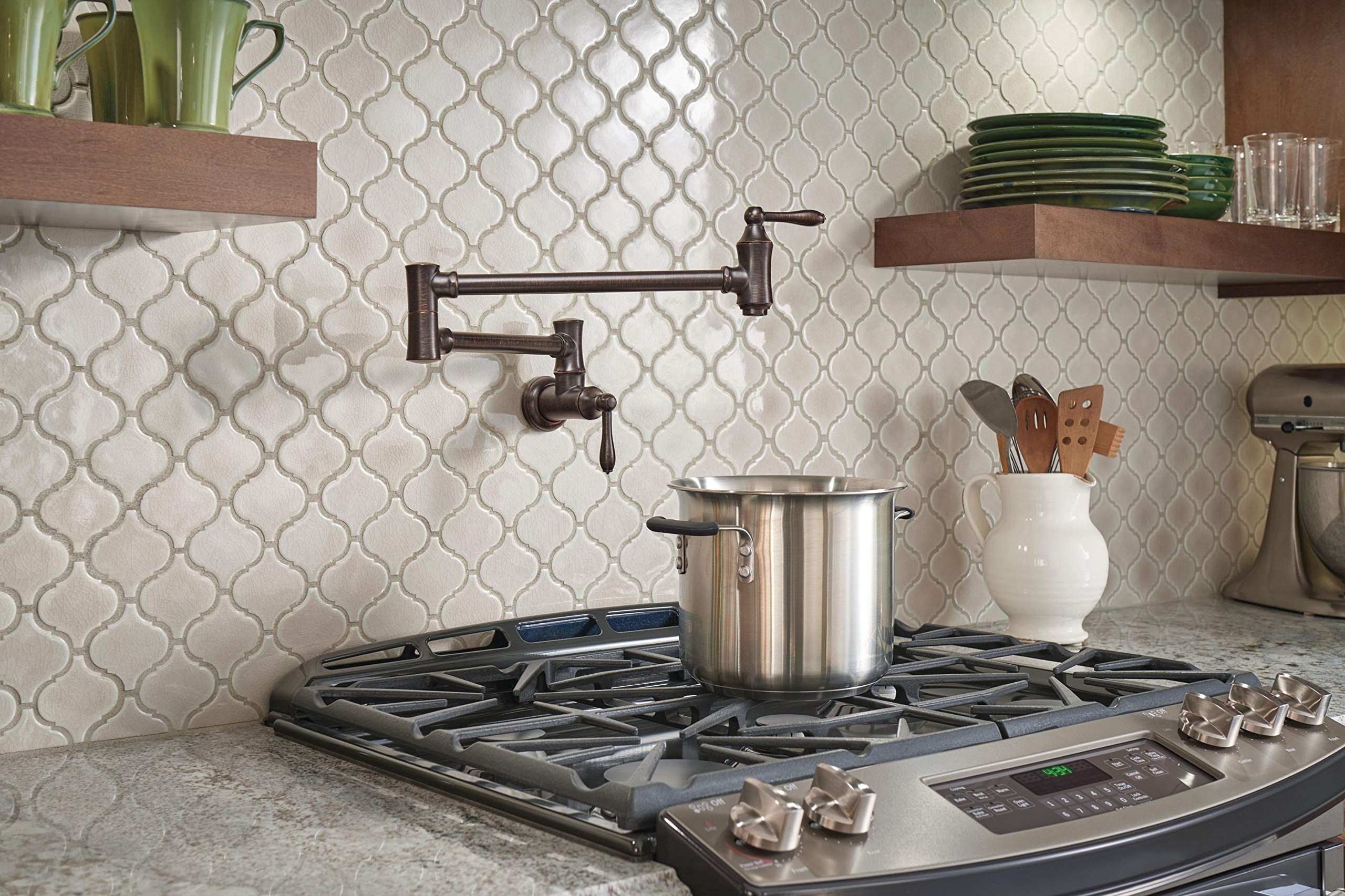 Delta Faucet Traditional Oil Rubbed Bronze Pot Filler Faucet  Delta Pot Filler Oil Rubbed Bronze  Farmhouse Pot Filler Faucet Wall Mount  Potfiller  Brass Construction  Venetian Bronze 1177LF-RB