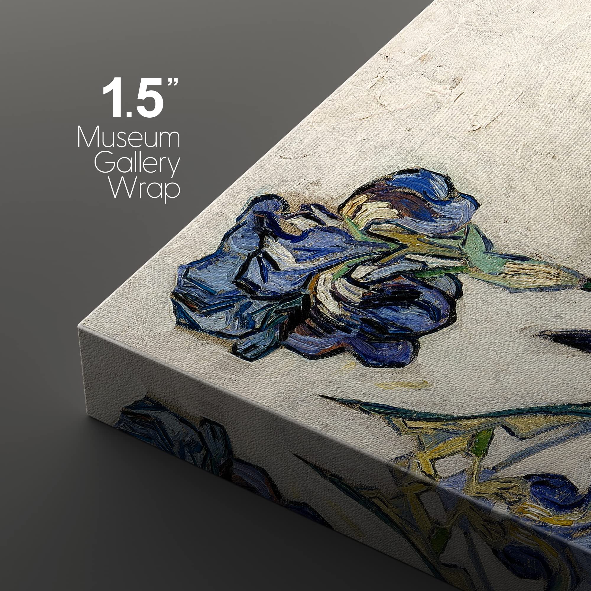 Wall26 Canvas Print Wall Art Set Blue Watercolor Iris Flowers Vincent Van Gogh Classical Illustrations Fine Art Decorative Histo