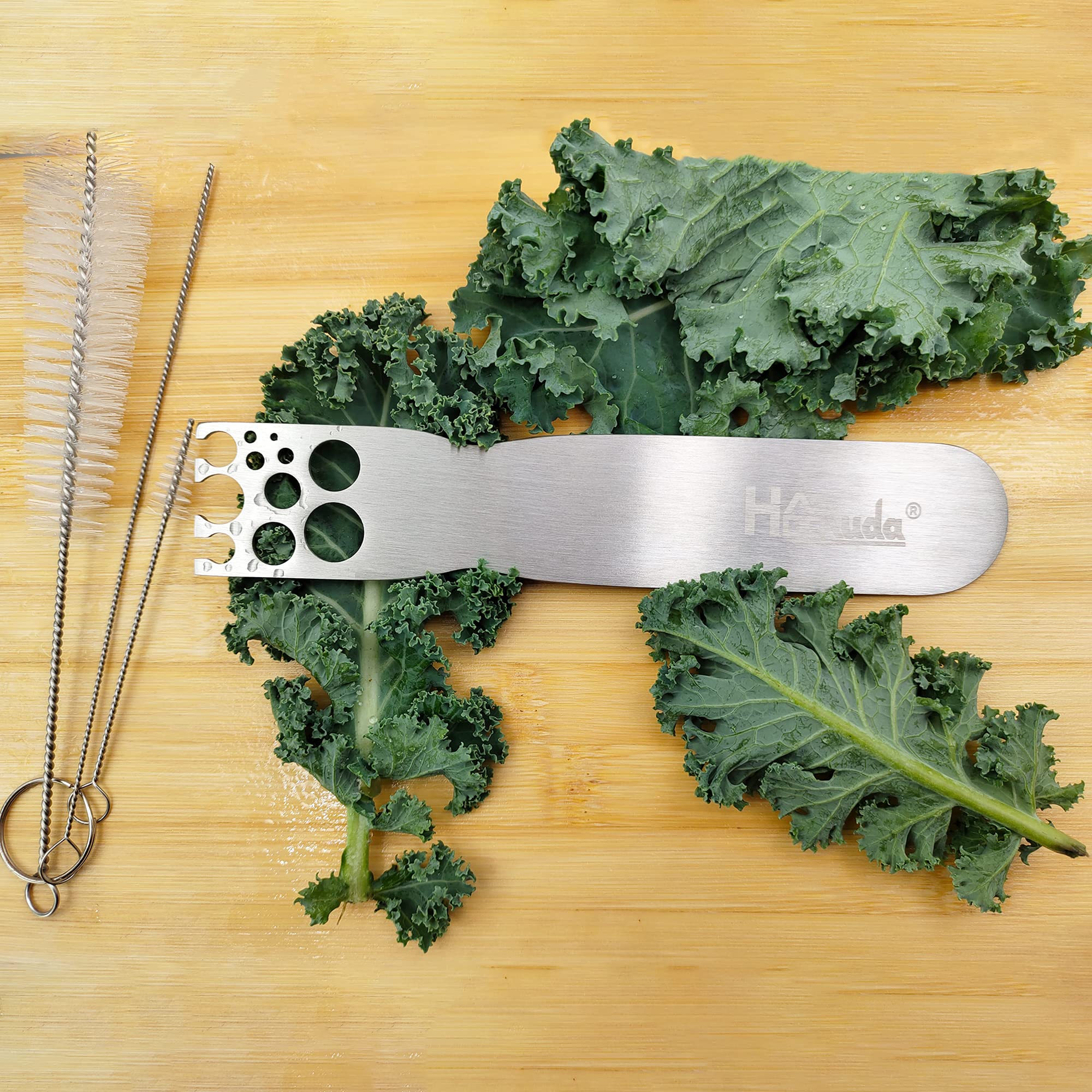 Hoomuda Herb Strippers 11 Holes-Stainless Steel Kitchen Leaf Stripping Tool- Perfect For Removing Stems From Herbs & Kale (1 Pac