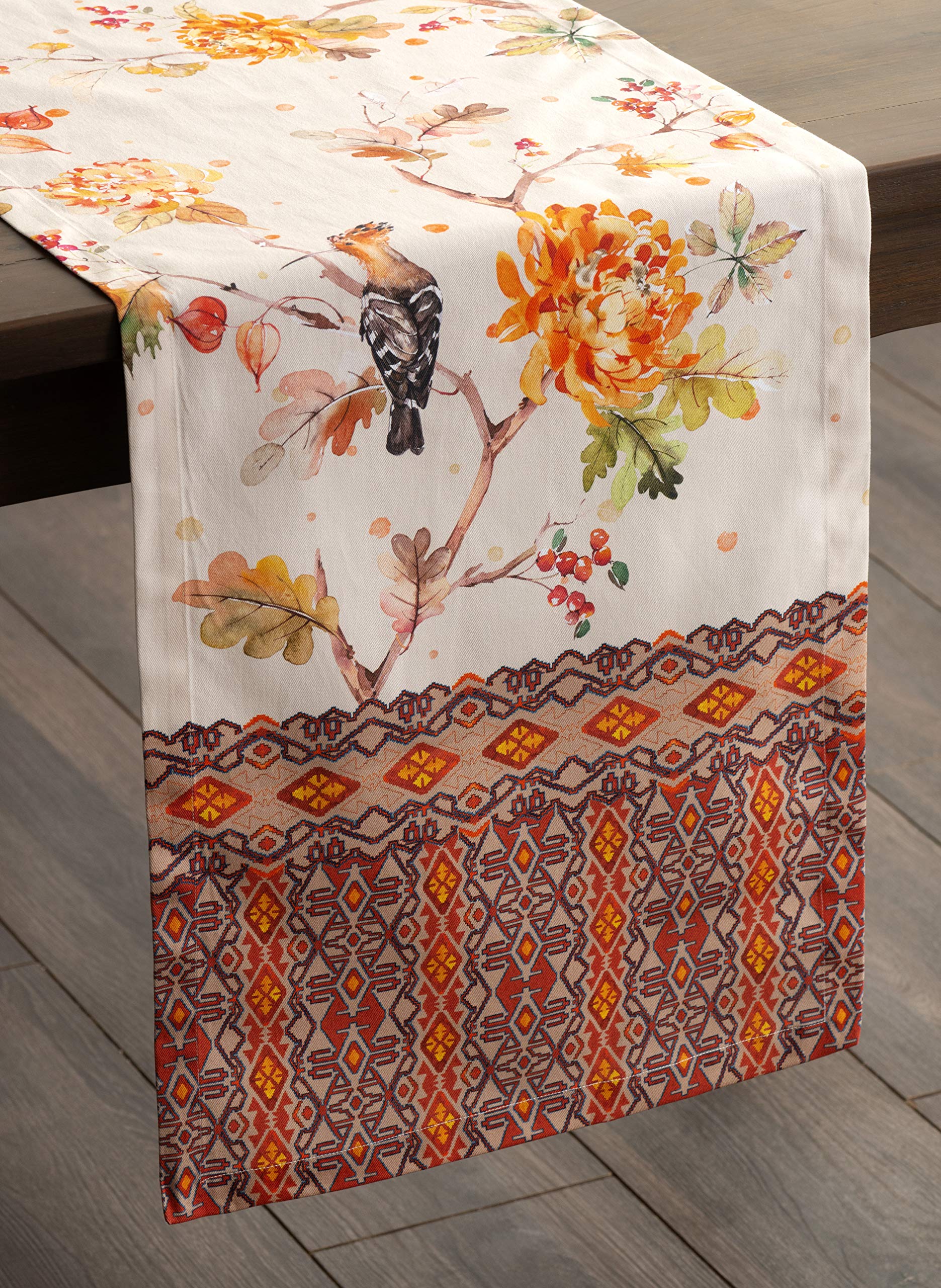 Maison D' Hermine Table Runner 100% Cotton 14.50Inch X 72Inch Decorative Table Runners, Dining, Kitchen, Parties & Camping, Keli
