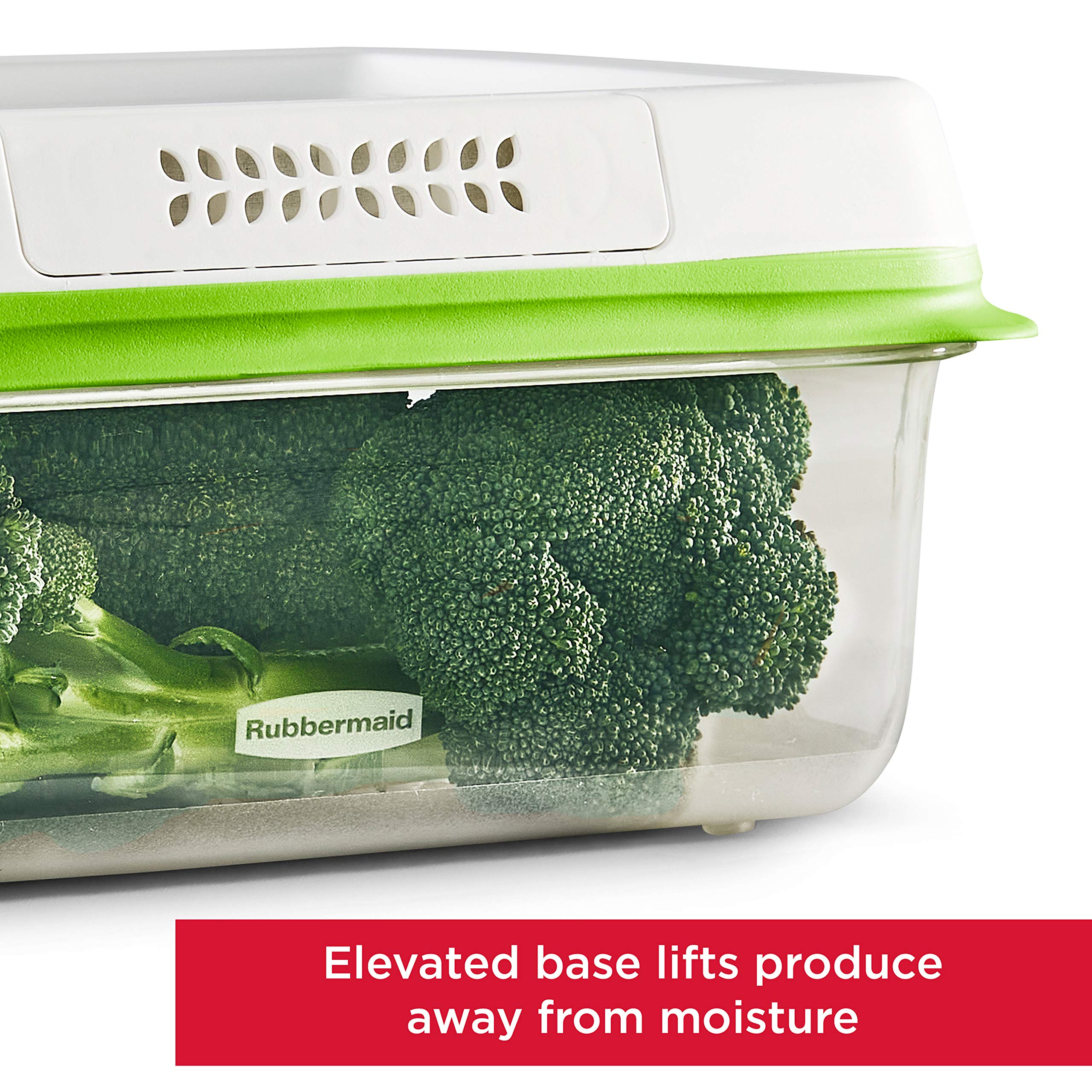 Rubbermaid FreshWorks Saver  Medium Produce Storage Containers  2-Pack  7.2 Cup  Clear