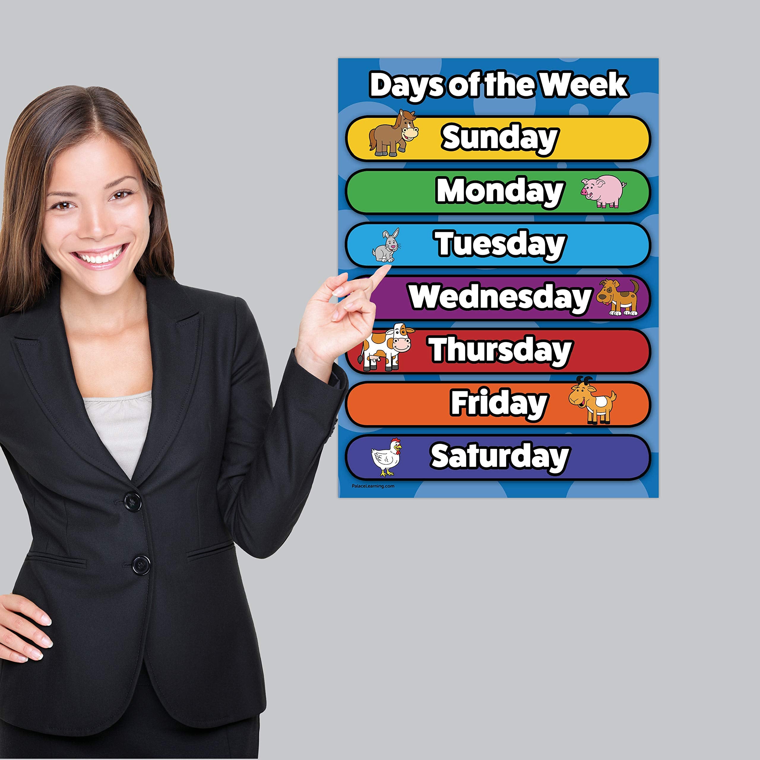 Palace Curriculum Days Of The Week & Months Of The Year Poster Chart Set - Laminated (18X24)
