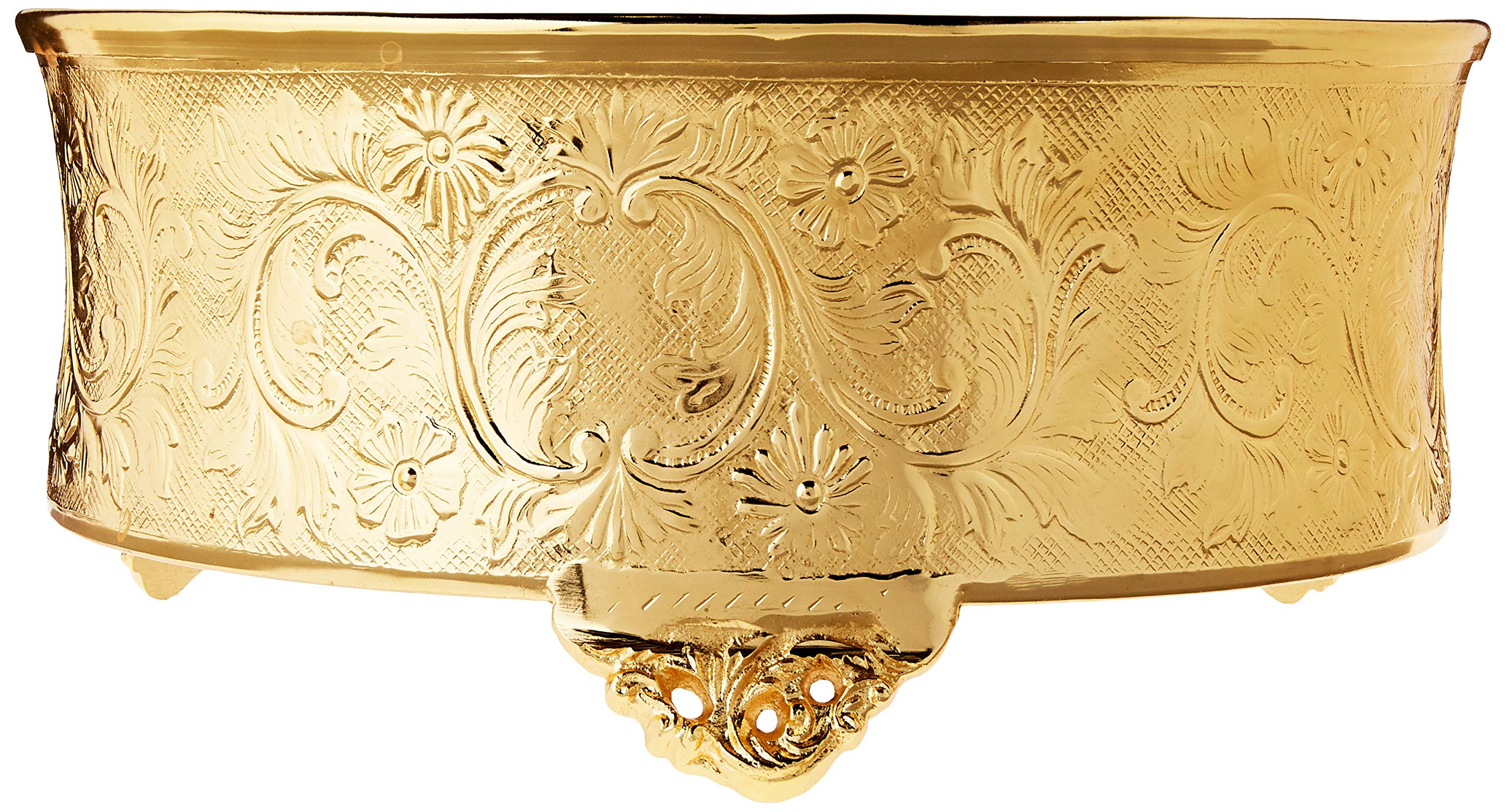 Elegance Round Ornate Wedding Cake Stand, 14'', Gold