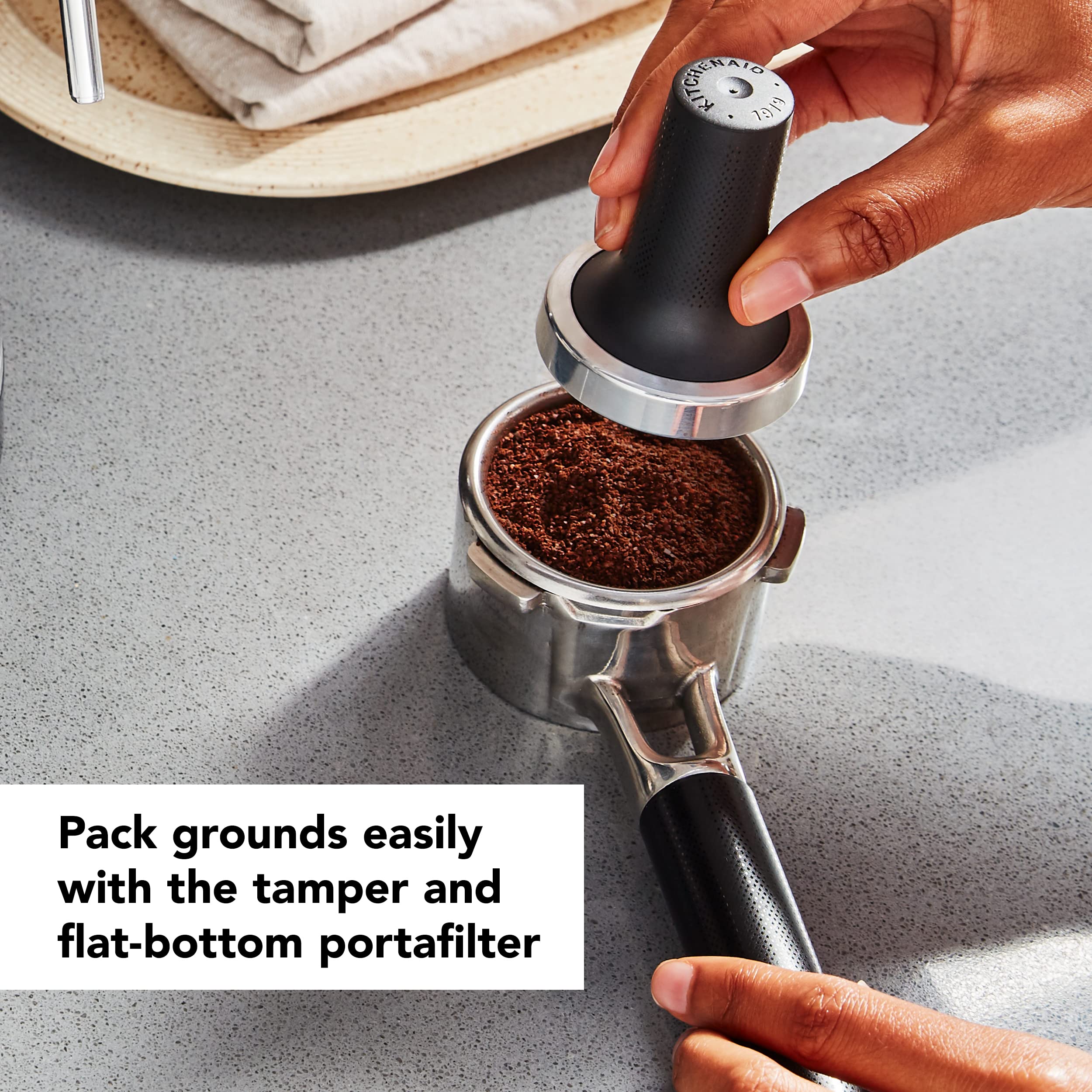 Kitchenaid Semi-Automatic Espresso Machine Kes6403, Matte Charcoal Grey, 1.4 Liters