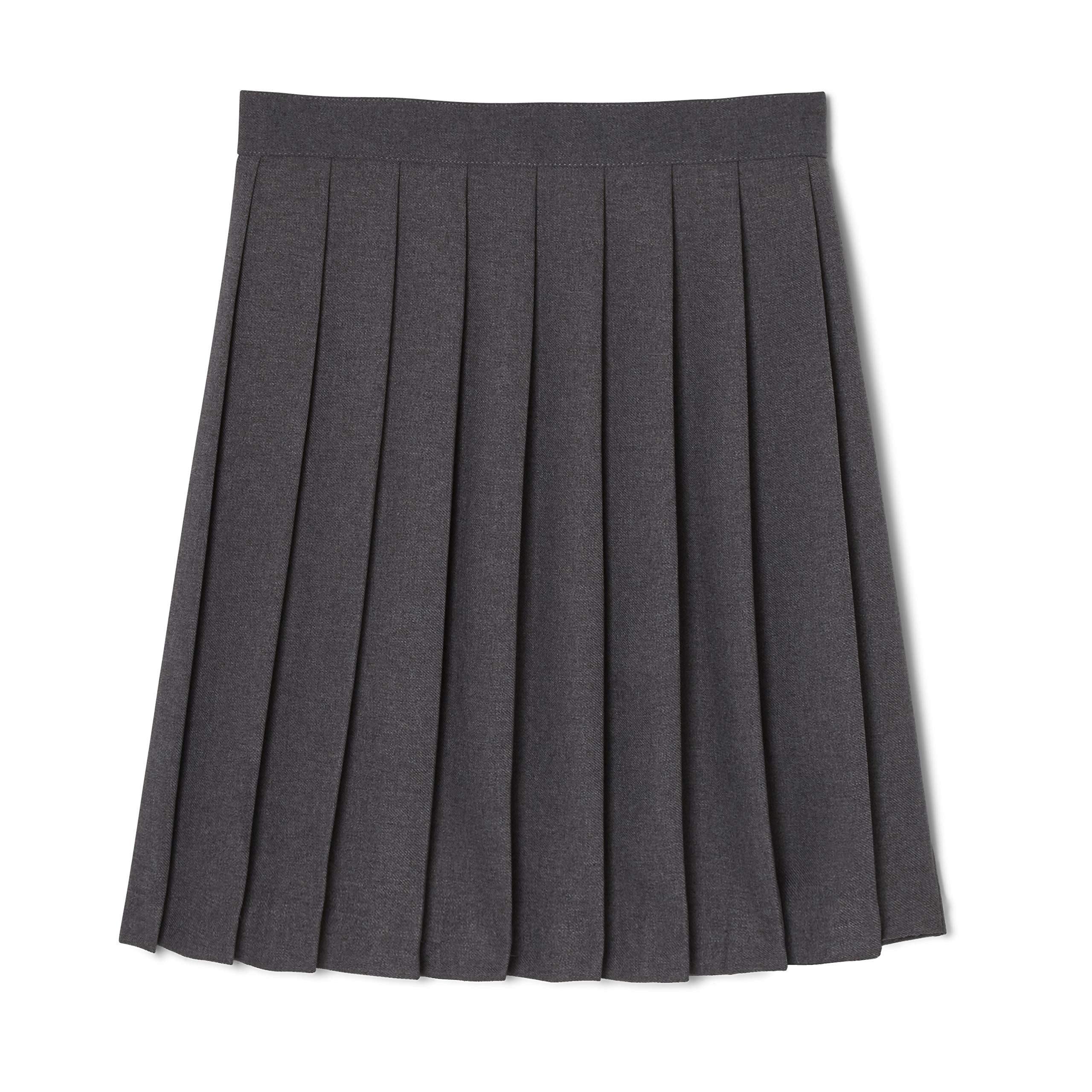 French Toast Girls Pleated Skirt, Heather Gray, 7,Big Girls