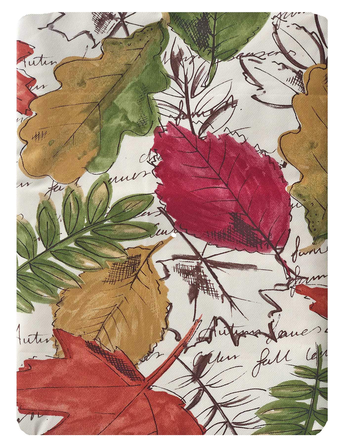 Newbridge Stamped Abstract Autumn Leaves Print Vinyl Flannel Backed Tablecloth  Contemporary Thanksgiving Fall Leaf Wipe Vinyl Tablecloth with Flannel Backing  60  x 102  Oblong/Rectangle