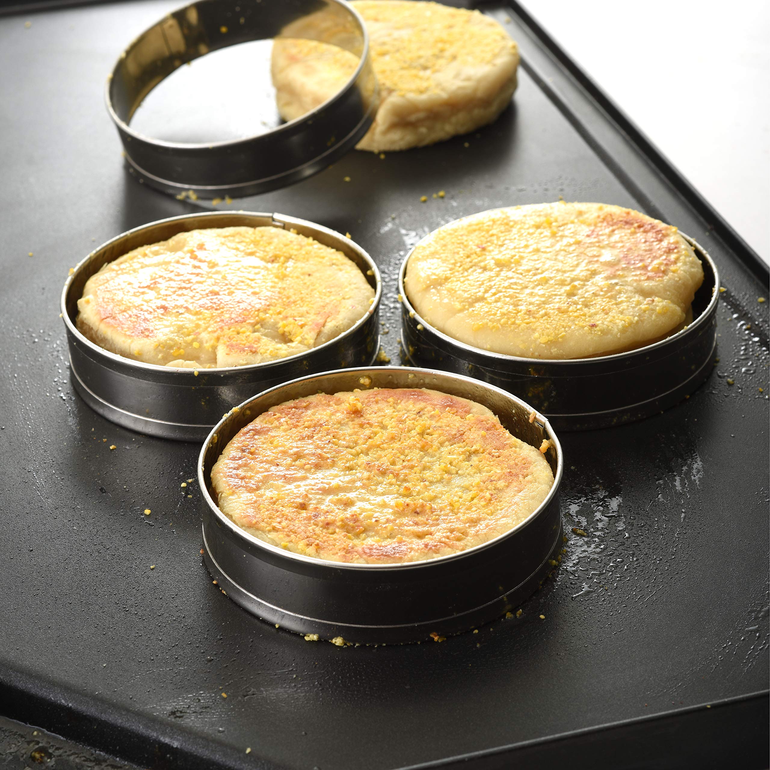 Norpro Stainless Steel English Muffin Rings Set of 4, Silver, Model 3776