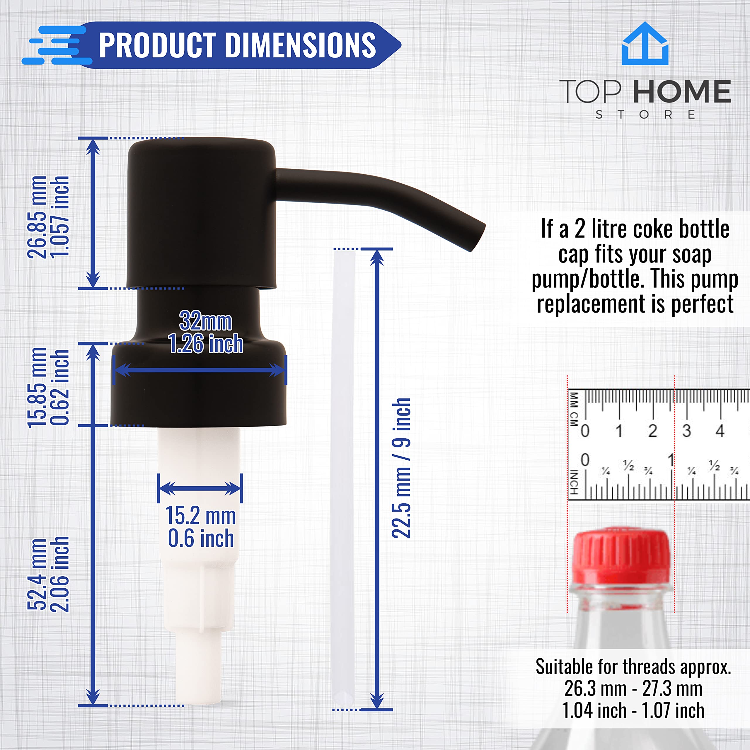 Stainless Steel Soap and Lotion Dispenser Pumps  Replacement for Your Bottles (Black Matte  2 Pack)