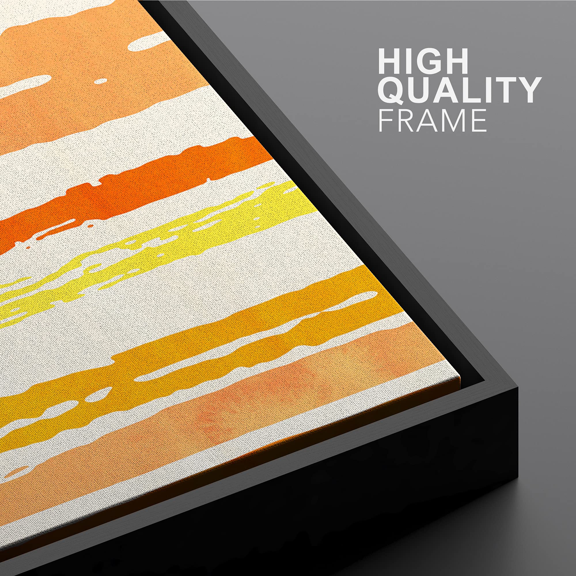 Ashbrook Framed Canvas Print Wall Art Vertical Orange & Yellow Paint Strokes Abstract Shapes Illustrations Modern Minimalist Zen