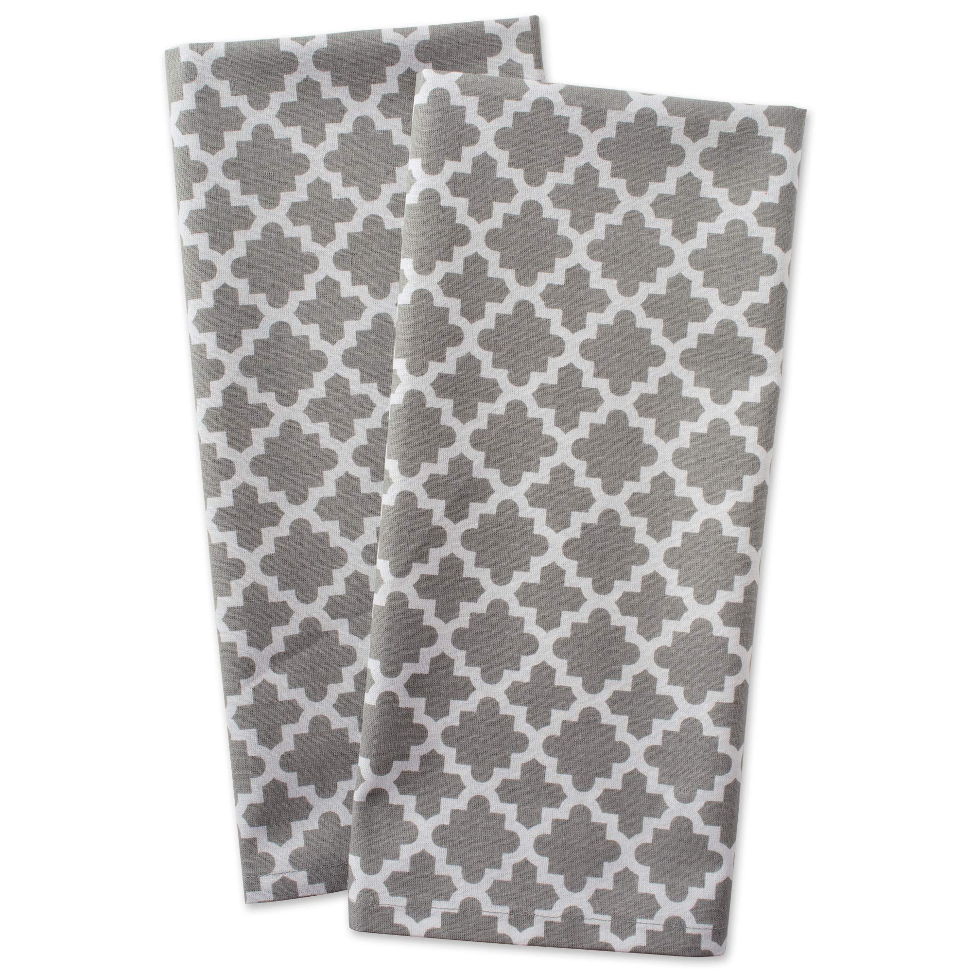 Dii Lattice Basics Collection Kitchen Essentials, Dishtowel Set, Gray, 2, Piece