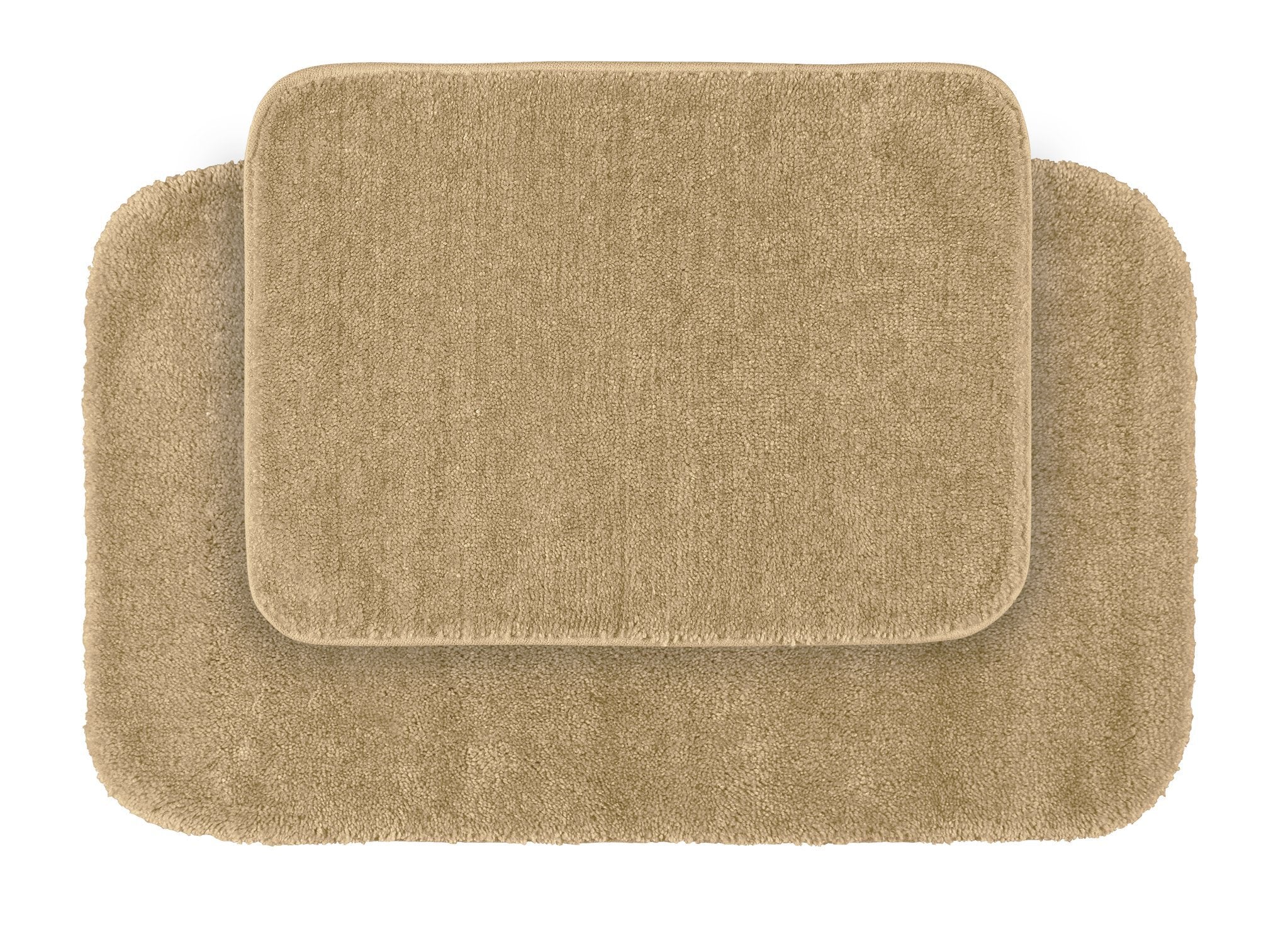 Garland Rug 2-Piece Traditional Nylon Washable Bathroom Rug Set, Linen