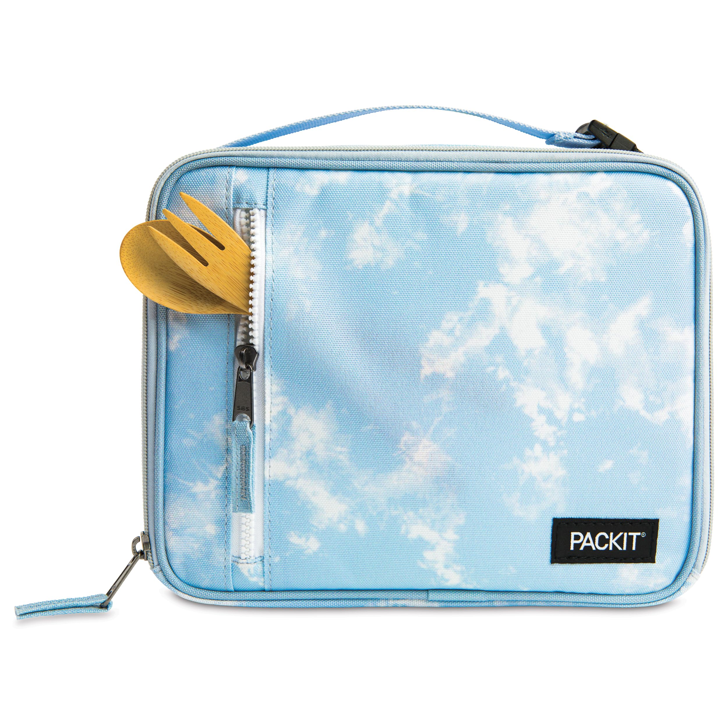 Packit Freezable Classic Lunch Box, Blue Sky, Built With Ecofreeze Technology, Collapsible, Reusable, Zip Closure With Zip Front