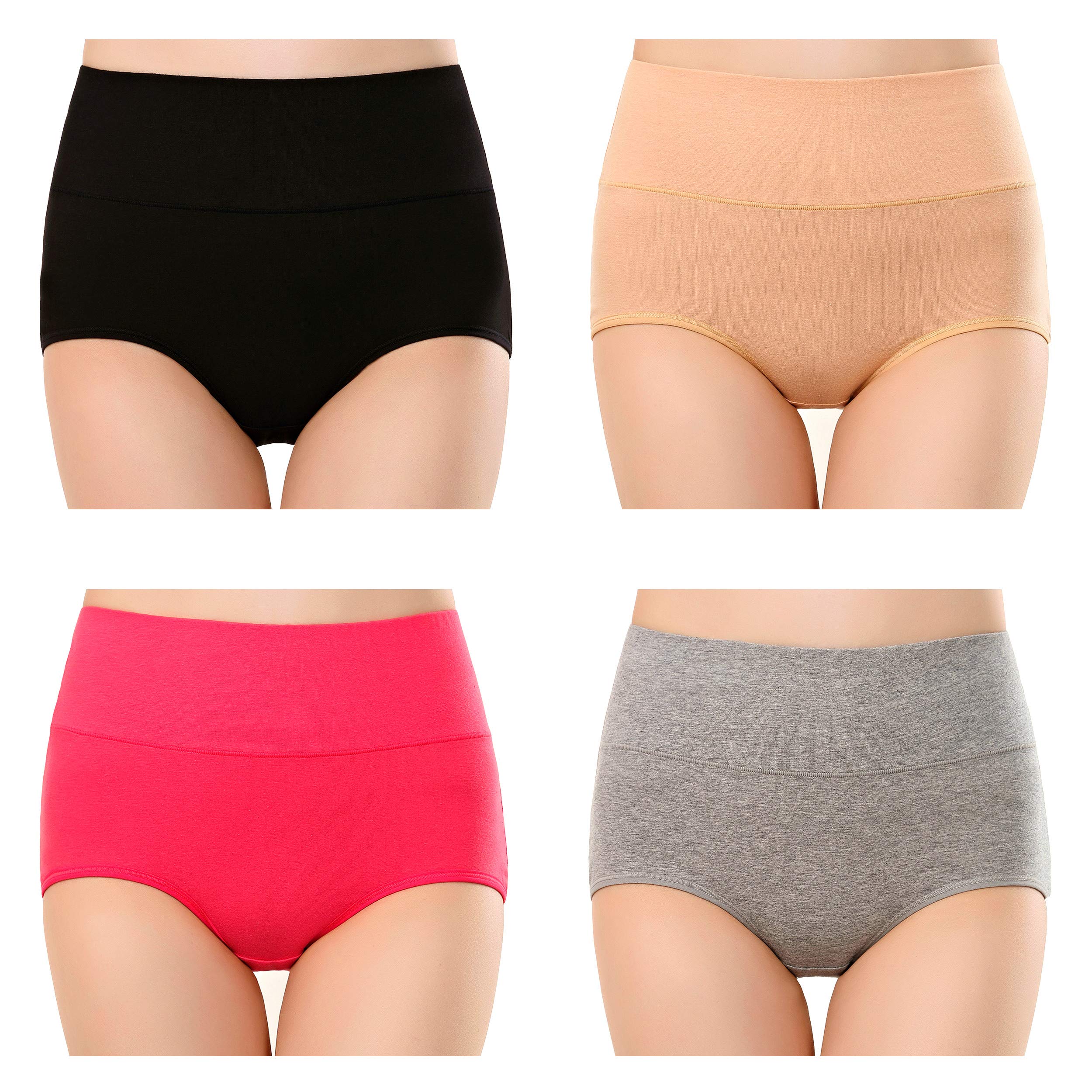 Cauniss Womens High Waist Cotton Panties C-Section Recovery Postpartum Soft Stretchy Full Coverage Underwear(5 Pack) (S) Multico