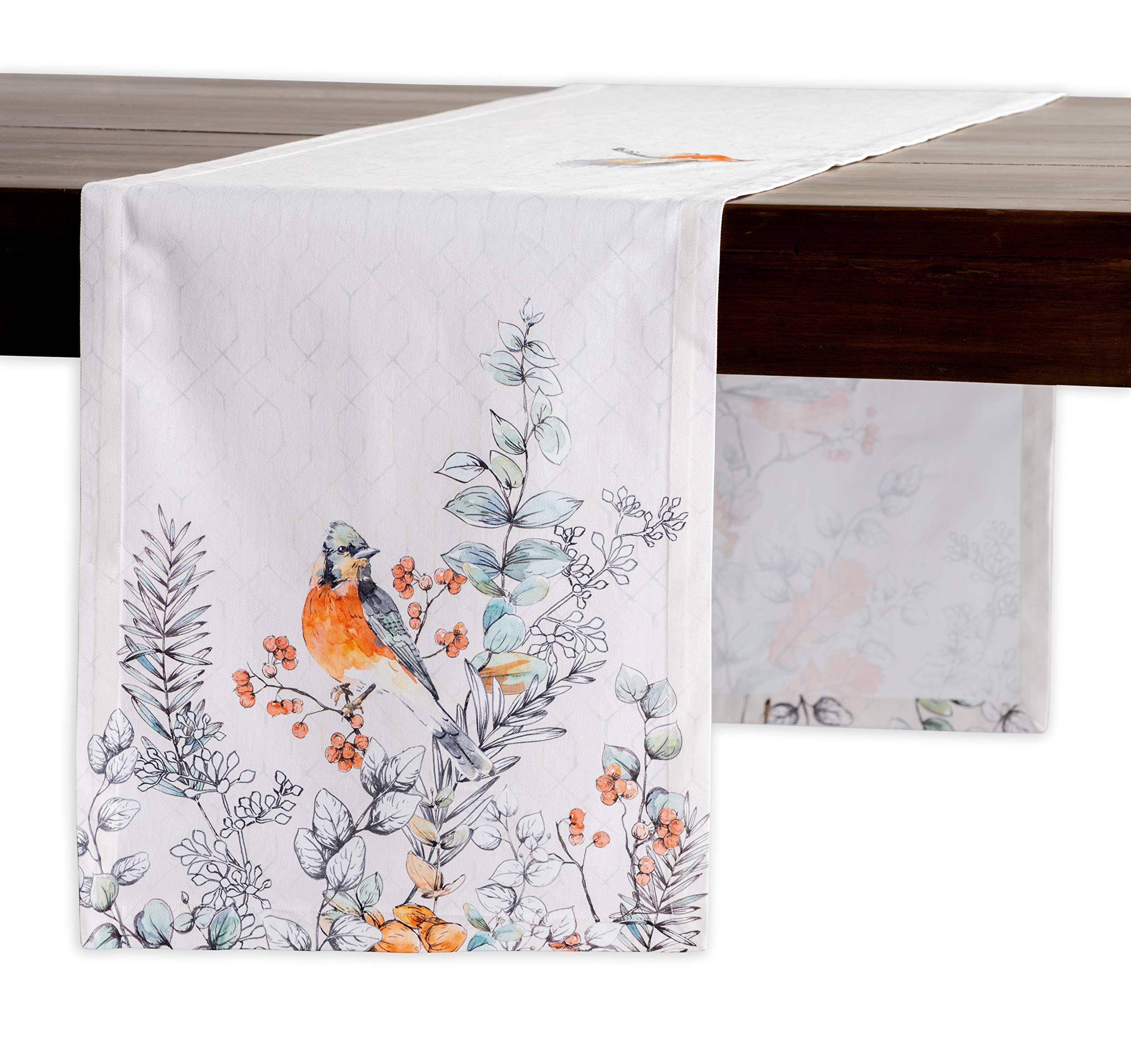 Maison D' Hermine Tablerunner 100% Cotton 14.50Inch X 48Inch Decorative Table Runner, Dining, Buffet, Whitish Shabby Chique (Sin