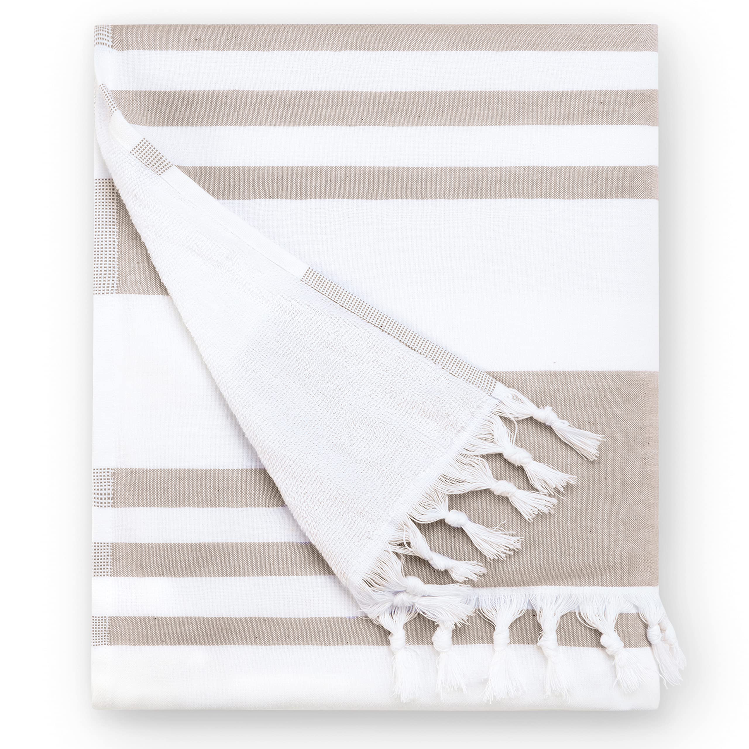 Laguna Beach Textile Co. Soft Turkish Fouta Beach Towel - Driftwood, 400 Gsm