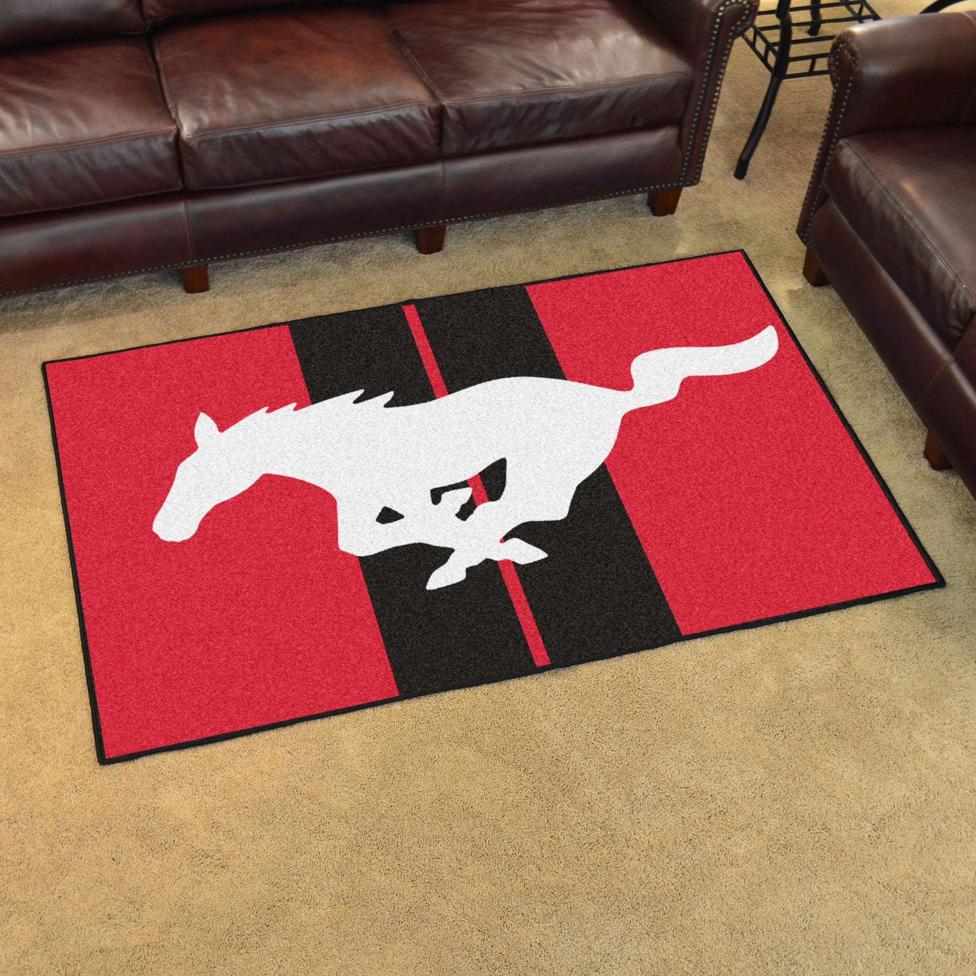 FANMATS 16648 Team Color 44x71 Mustang Horse Rug - Red