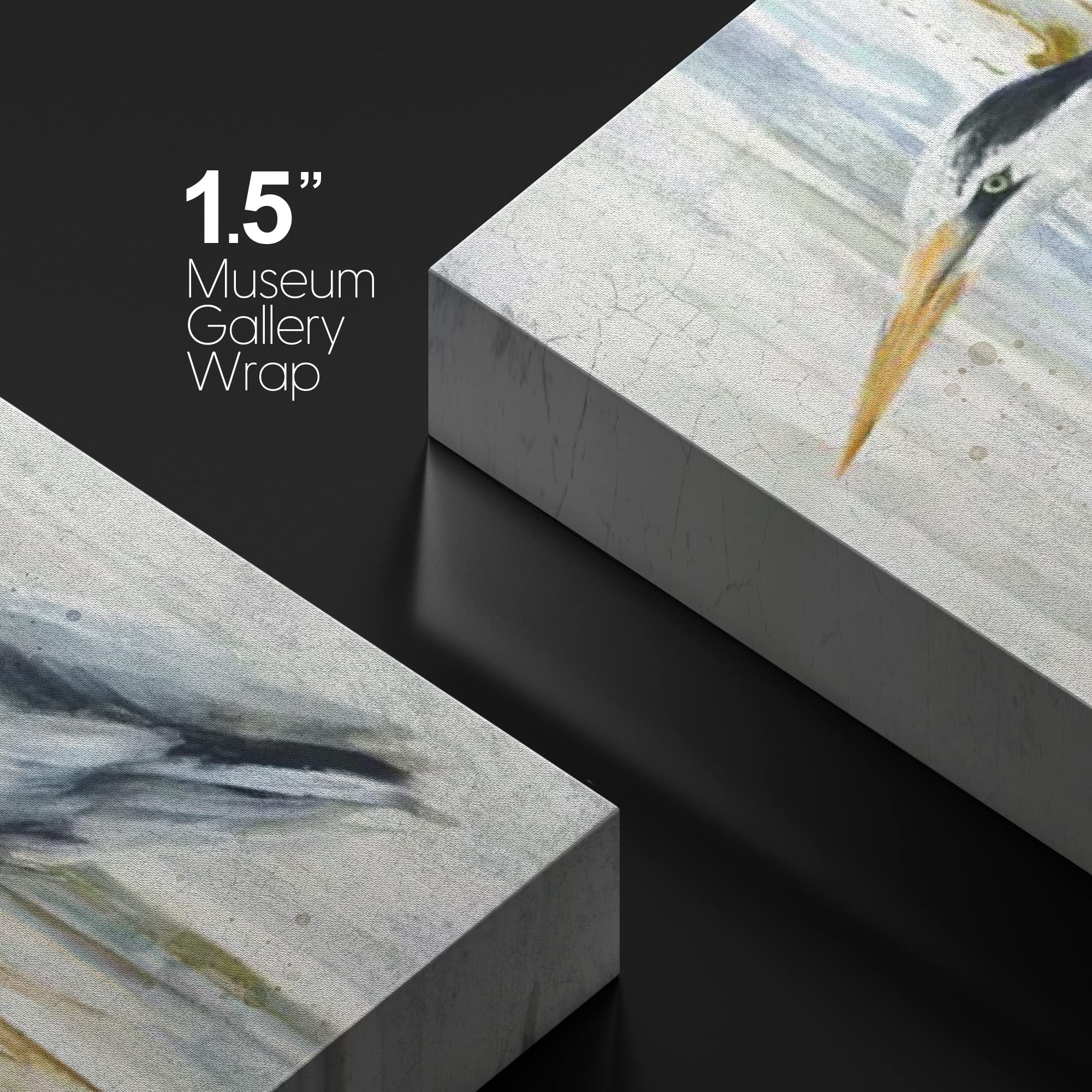 Wall26 Canvas Print Wall Art Pastel Watercolor Streak Crane Bird Nature Wilderness Illustrations Modern Art Decorative Multicolo