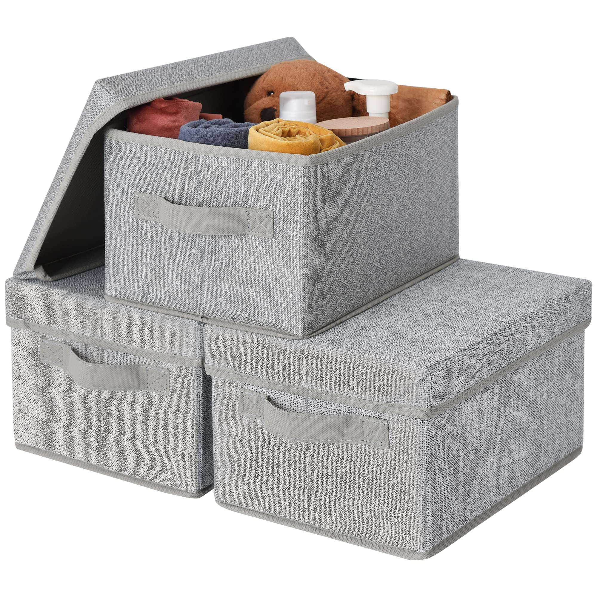 Granny Says Closet Storage Bins, Fabric Boxes With Lids, Shelf Baskets For Closet Organization, Stackable Storage Containers Sto