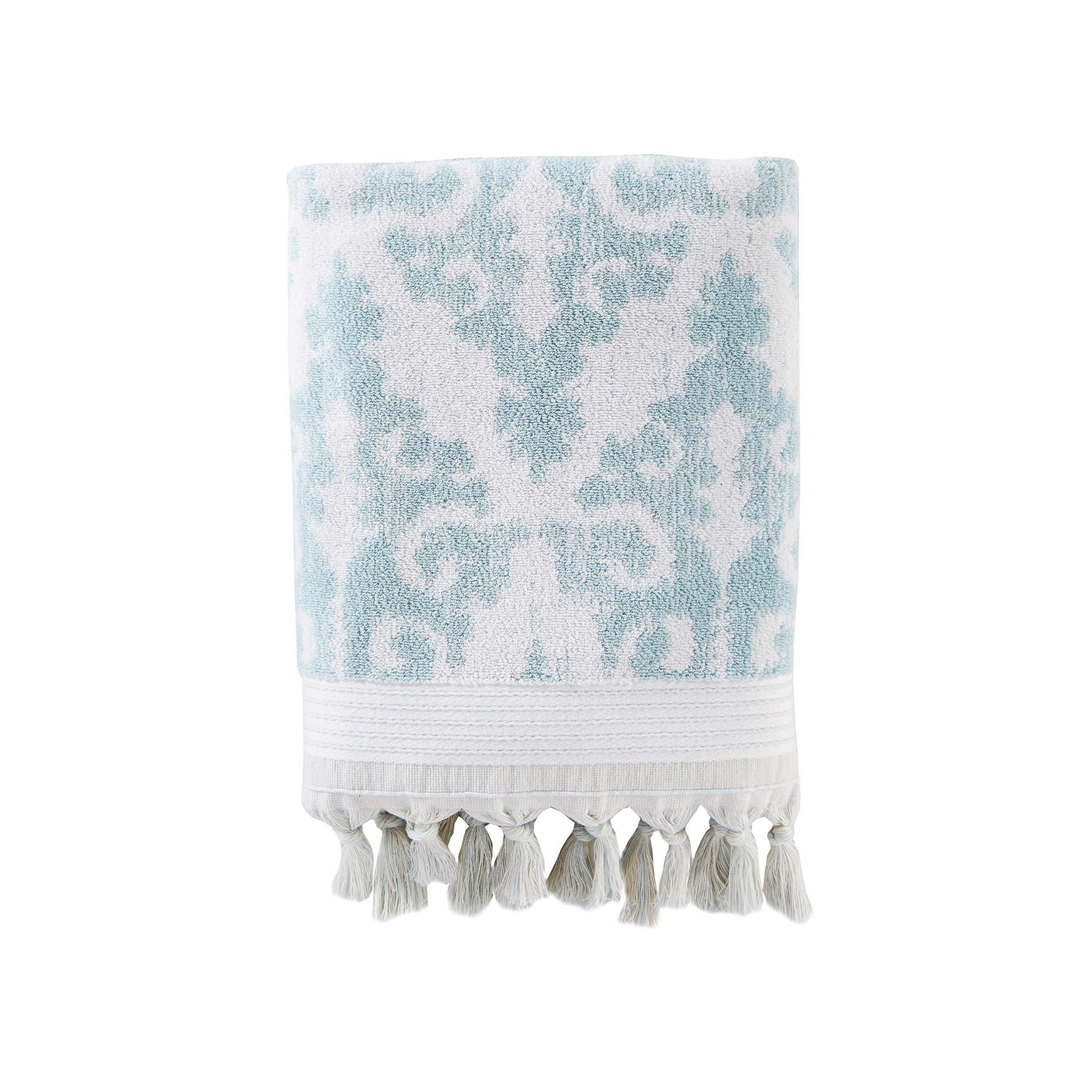 Skl Home Mirage Fringe 100% Turkish Cotton Bath Towel, Aqua