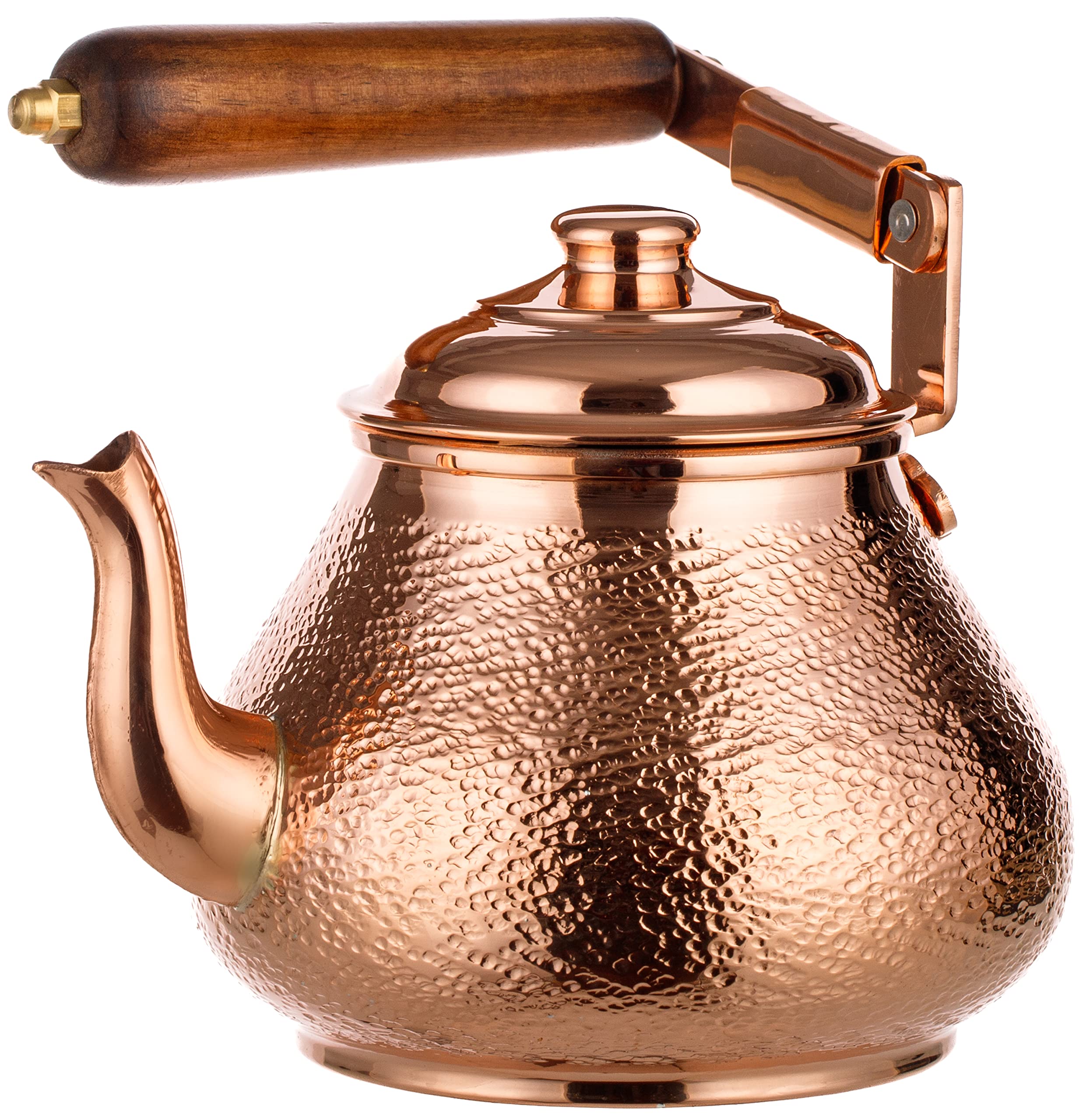 DEMMEX Copper Teapot - 1mm Thick Handmade Stovetop Kettle, 0.9 Qt (3 Cups), Food Safe, Perfect for Tea Lovers