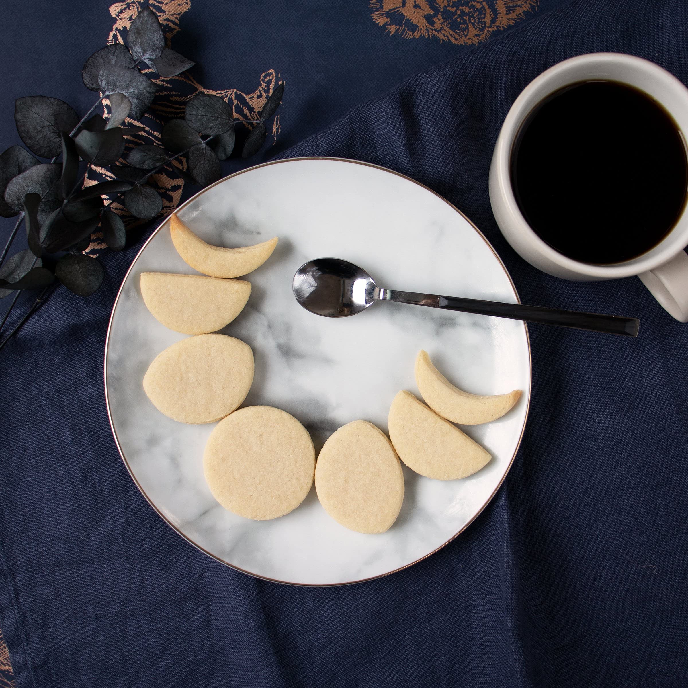 Set Of 4 Moon Cycle Cookie Cutters (Designs: Crescent Moon, Quarter Moon, Gibbous Moon, & Full Moon), 4 Pieces - Bakerlogy