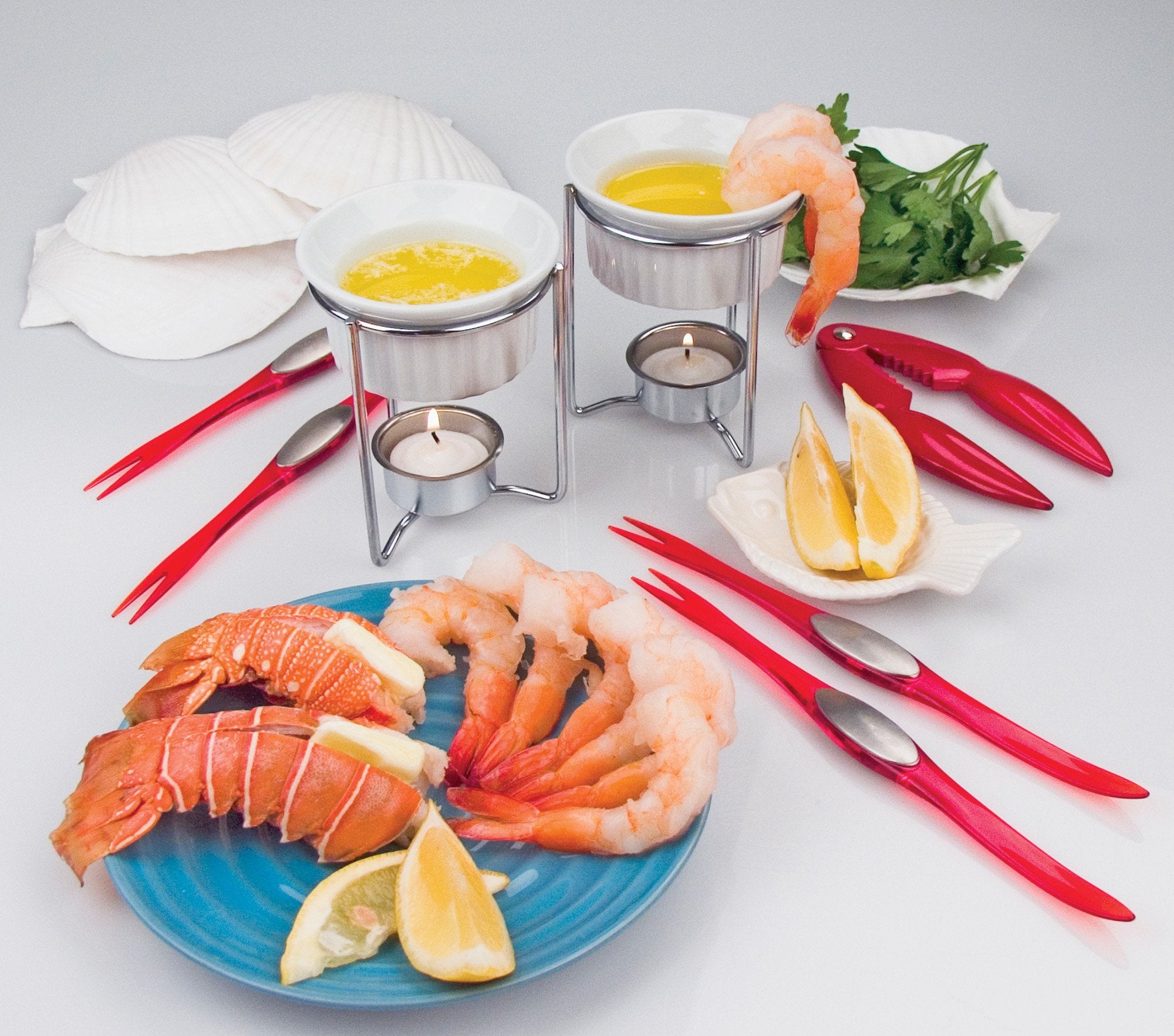 Nantucket Seafood Ceramic Butter Warmers  Set of Two 2 ounce