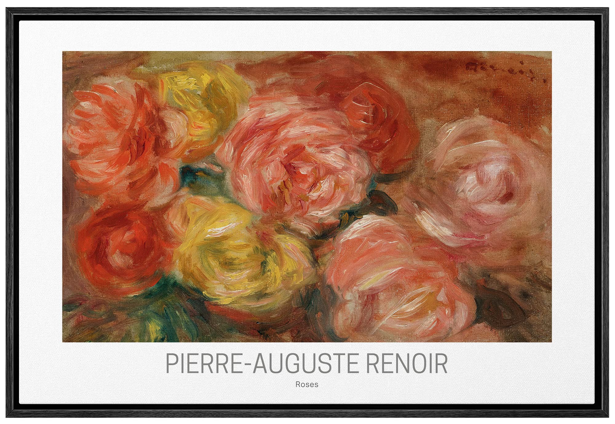 Wall26 Framed Canvas Print Wall Art Roses By Pierre-Auguste Renoir Historic Cultural Illustrations Fine Art Traditional Colorful