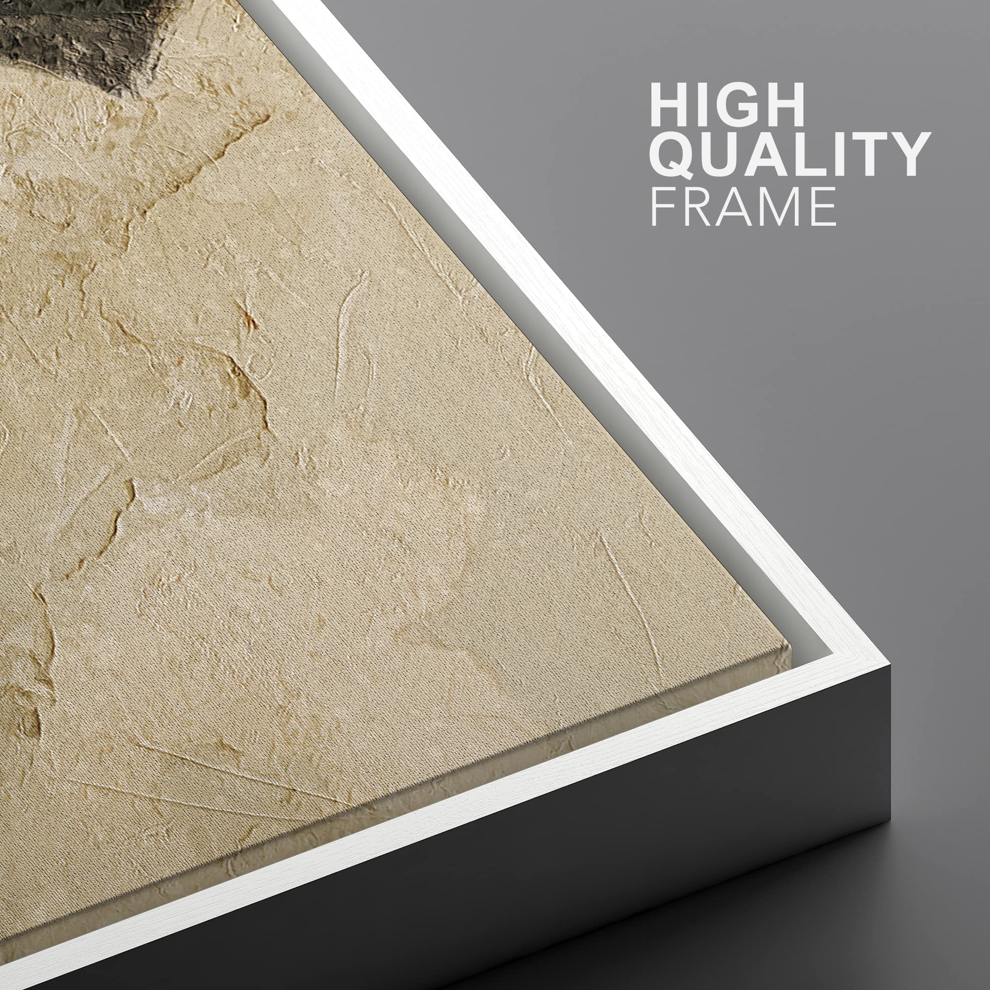 Ashbrook Framed Canvas Print Wall Art Black, Yellow And Tan Geometric Polygon Collage Abstract Shapes Illustrations Modern Conte