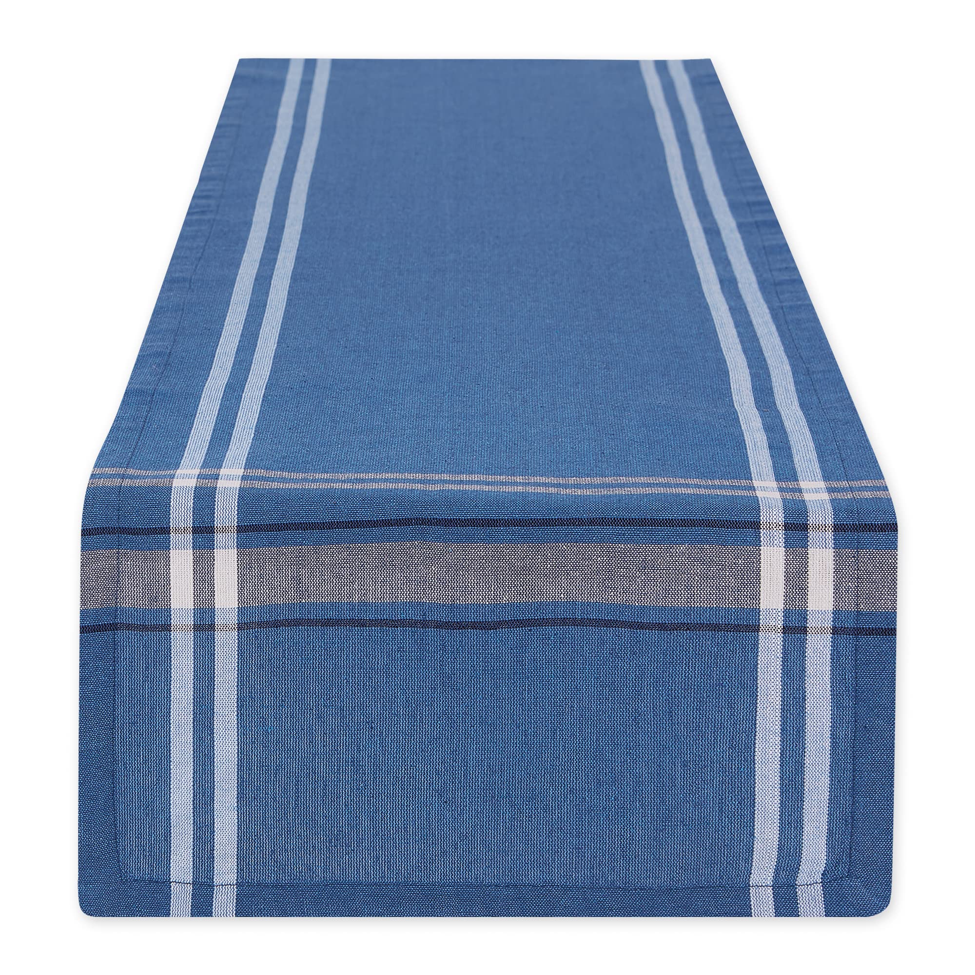DII Blue Chambray French Stripe Table Runner