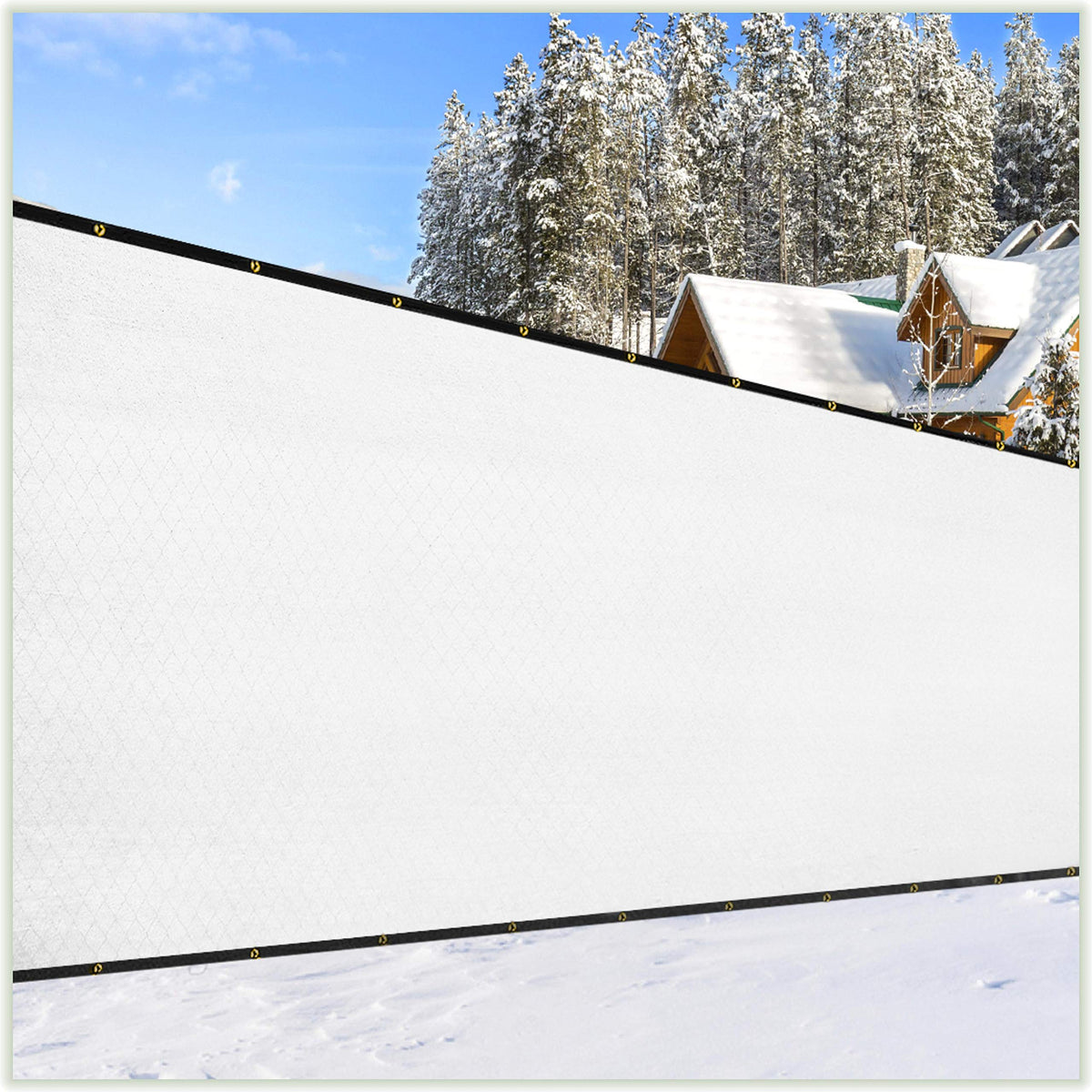 Colourtree Customized Size Fence Screen Privacy Screen White 6 X 67 - Commercial Grade 170 Gsm - Heavy Duty - 3 Years Warranty -