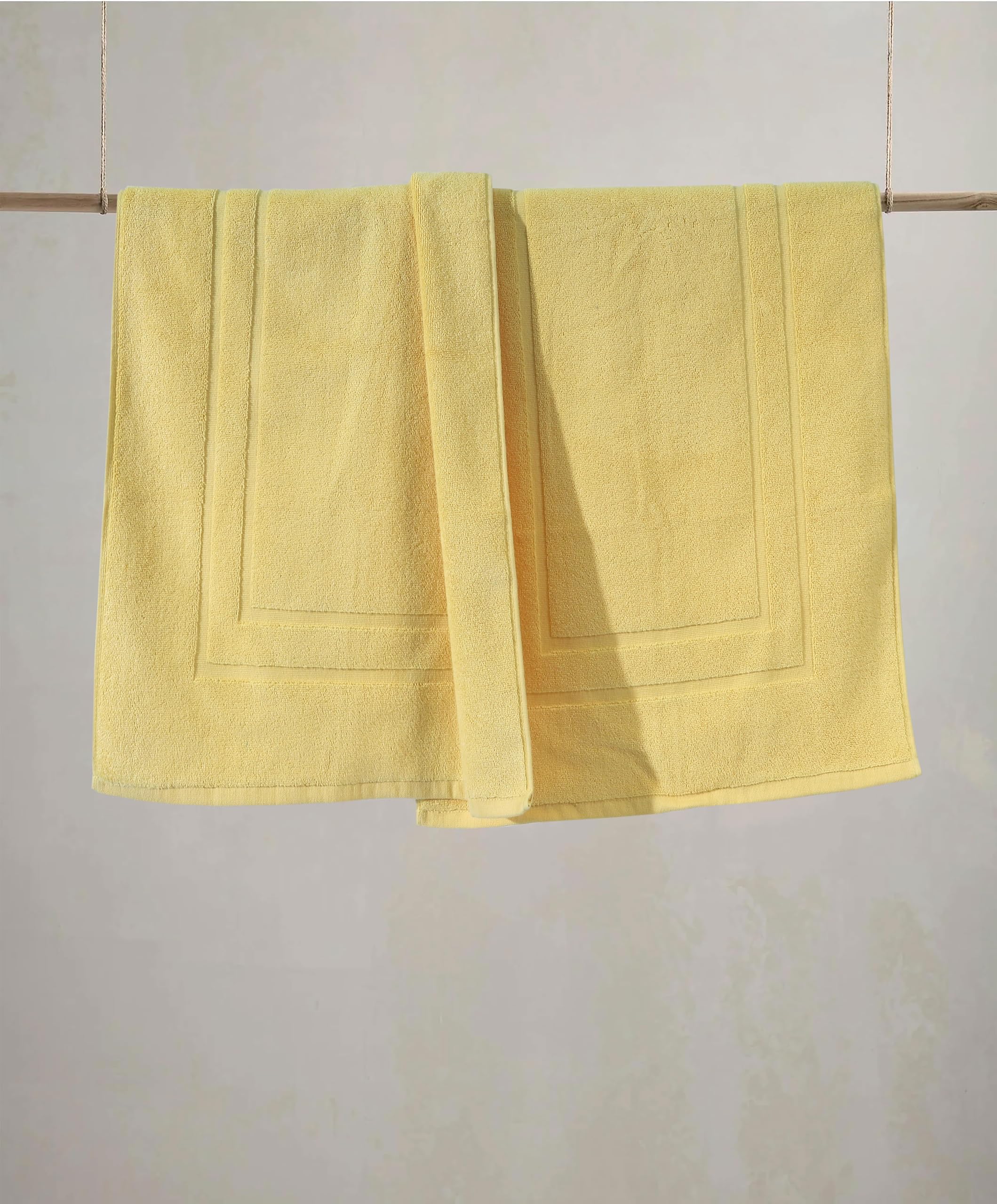 Feather & Stitch 100% Cotton Terry Bath Mats, 2 Piece Towel Like Bath Mats (30X21 Inch) Bathroom Shower Step Out Tub Floor Mats
