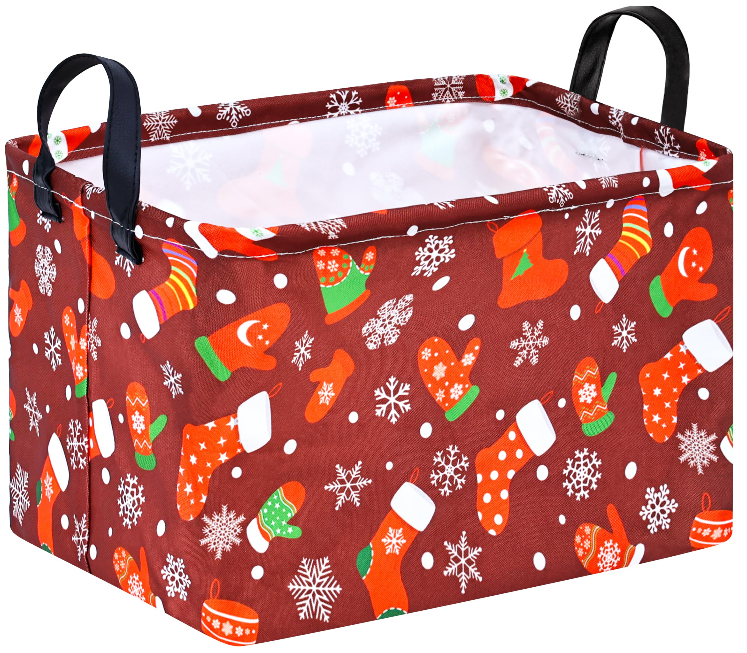 MAIZMZ Christmas Basket for Kids Gifts Snowman Storage Baskets Collapsible Nursery Hamper Waterproof Clothes Toy Bin Book Shelf 