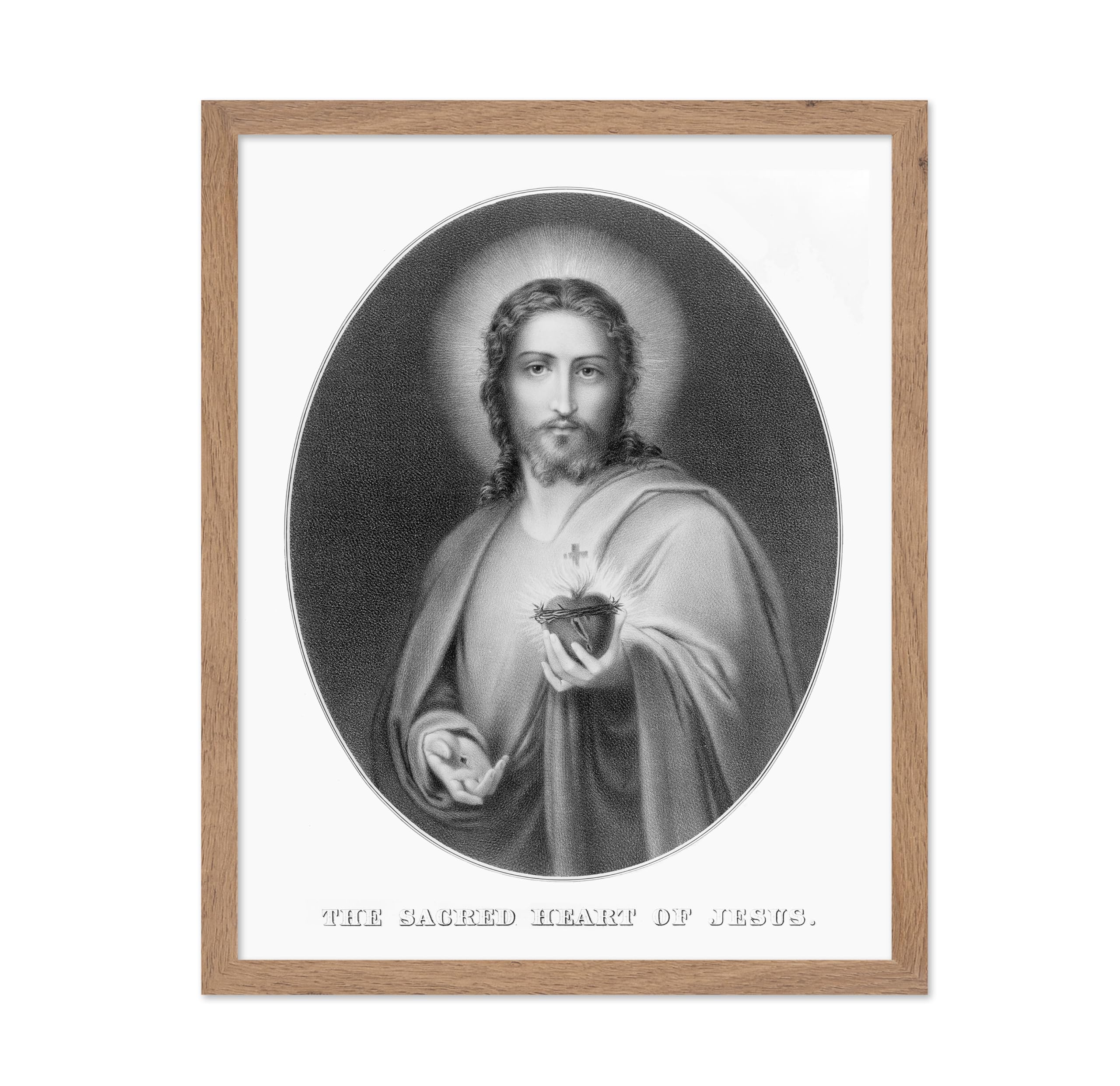 Poster Master Vintage Religious Poster - Retro Spiritual Print - Gift for Artist, Friend - Jesus Christ, Offering His Sacred Hea
