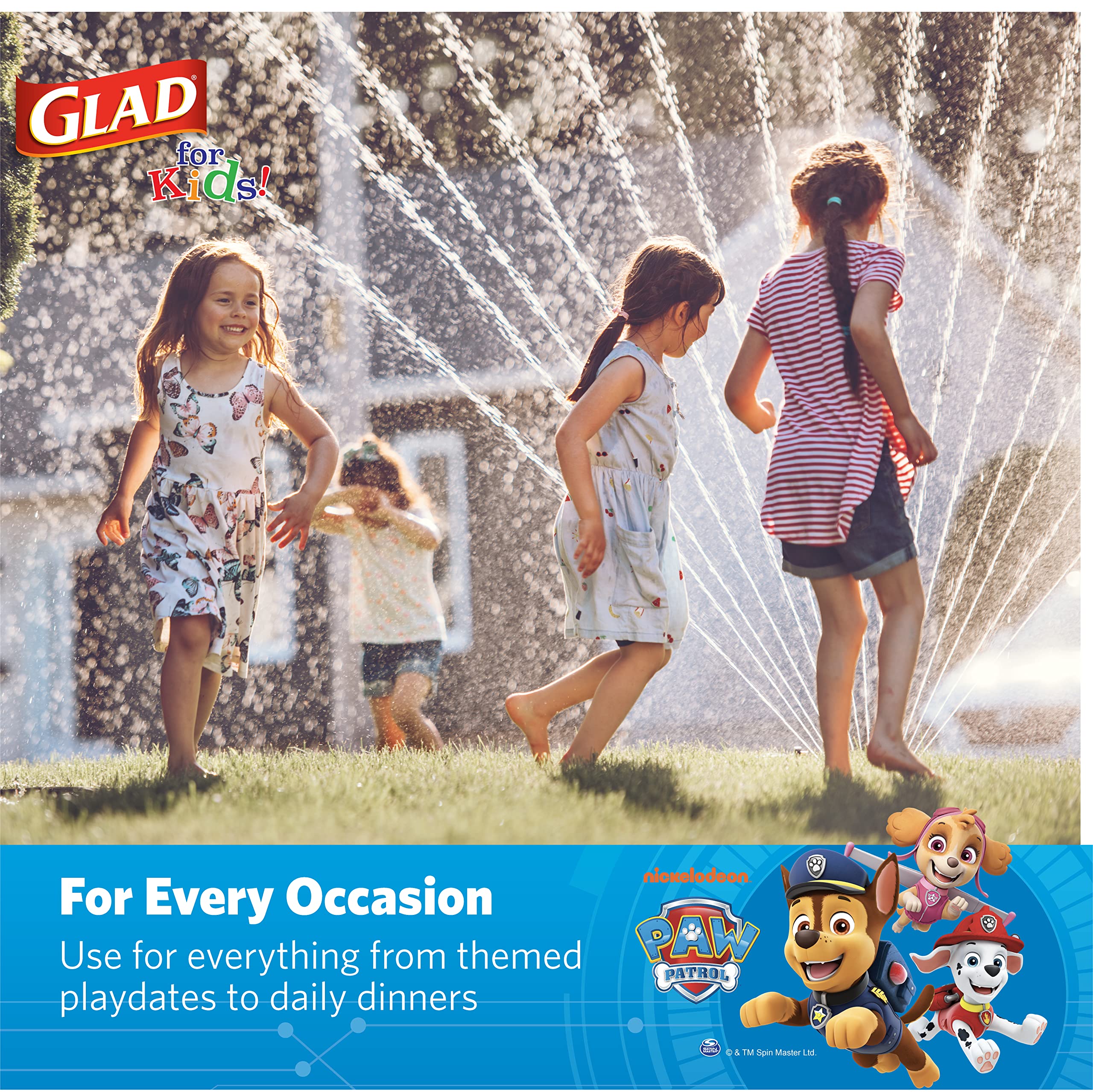 Glad For Kids Paw Patrol Paper Plates, 20 Count, 8.5 Inches | Disposable Paw Patrol Plates For Kids | Heavy Duty Disposable Soak