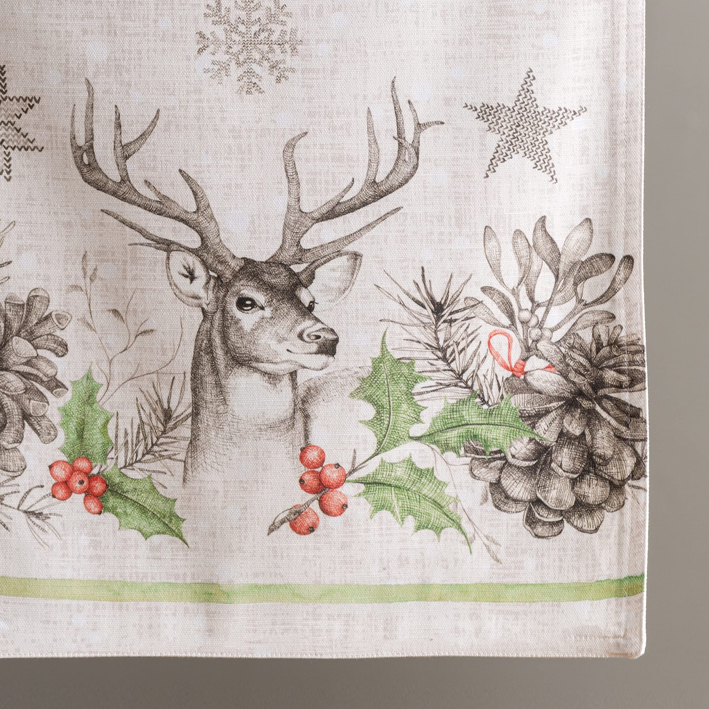Maison D' Hermine Tablerunner 100% Cotton 14.50Inch X 72Inch Decorative Table Runner Table Runners, Dining, Holidays, Buffet, Ch